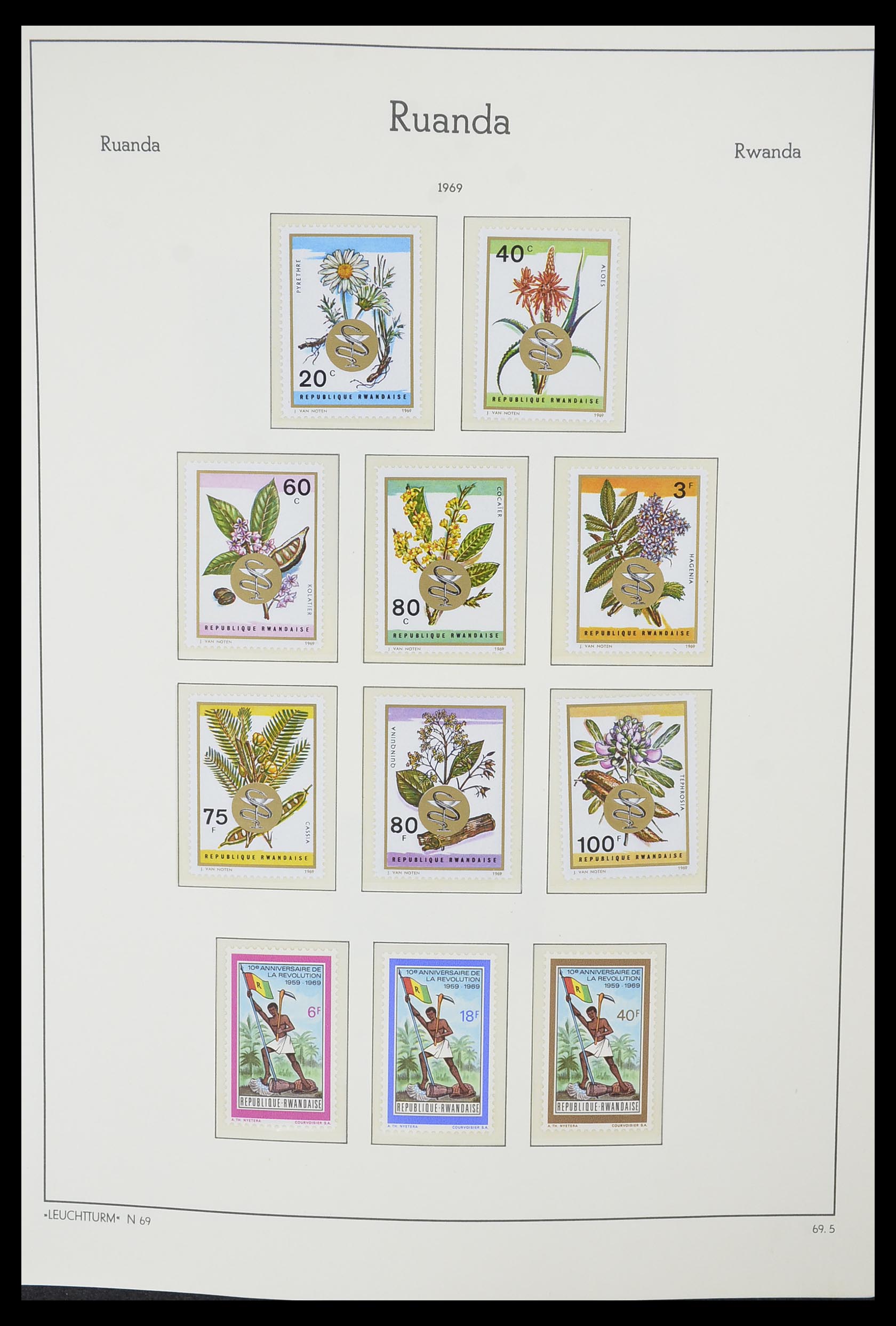 33767 049 - Postzegelverzameling 33767 Rwanda 1962-1988.