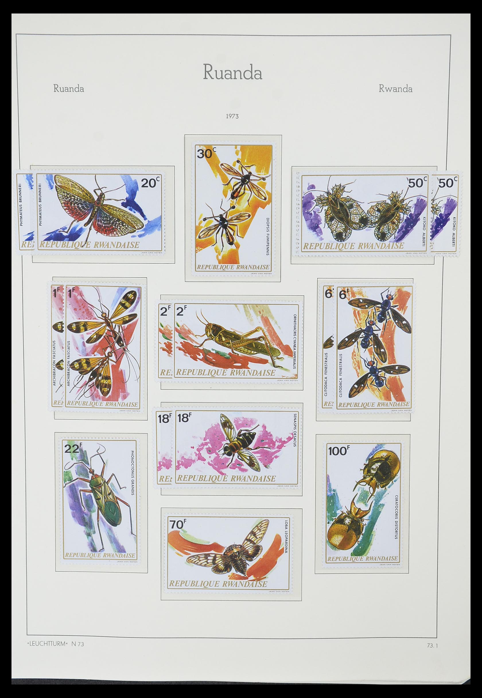 33767 075 - Postzegelverzameling 33767 Rwanda 1962-1988.
