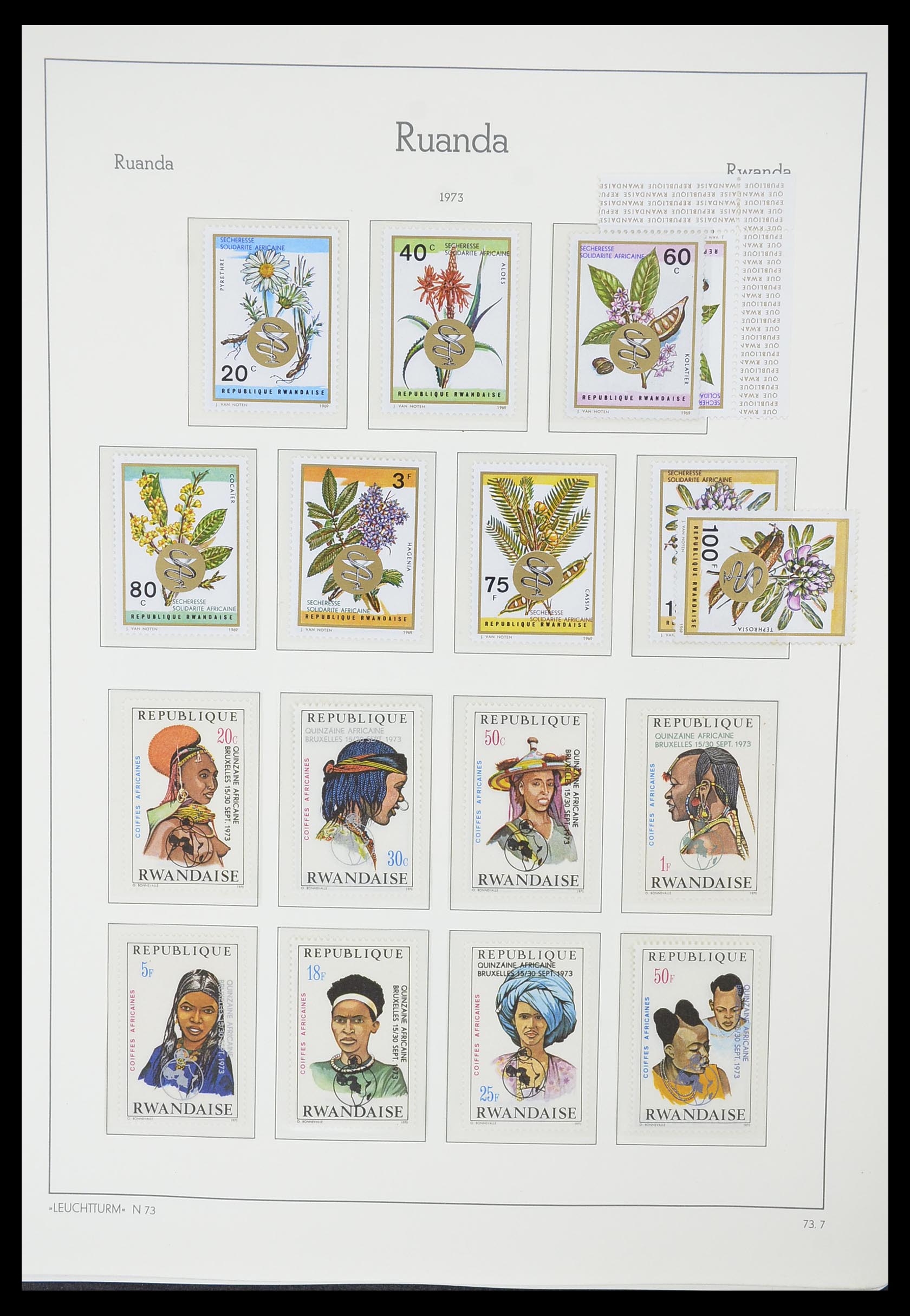 33767 081 - Stamp collection 33767 Rwanda 1962-1988.