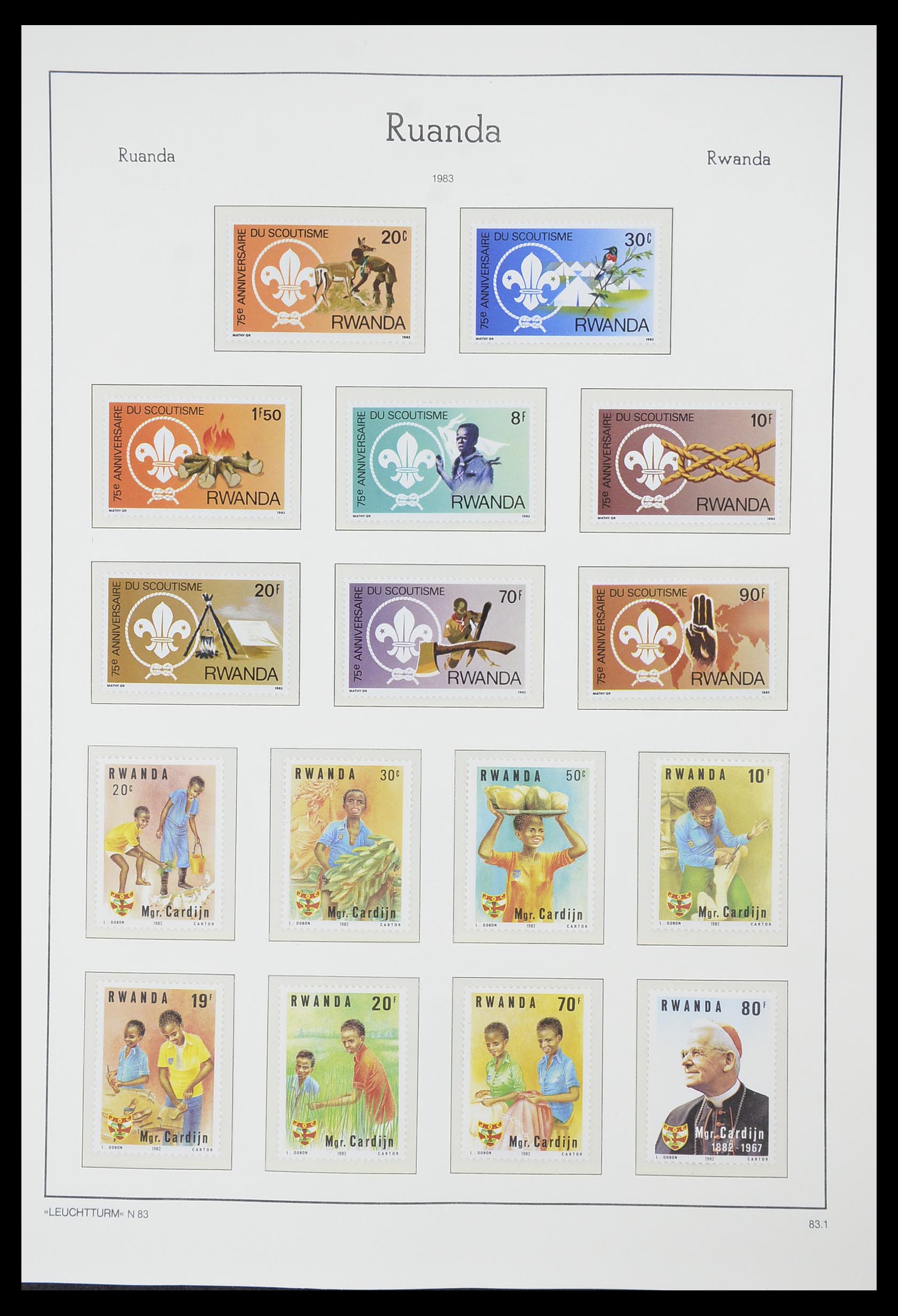 33767 163 - Postzegelverzameling 33767 Rwanda 1962-1988.