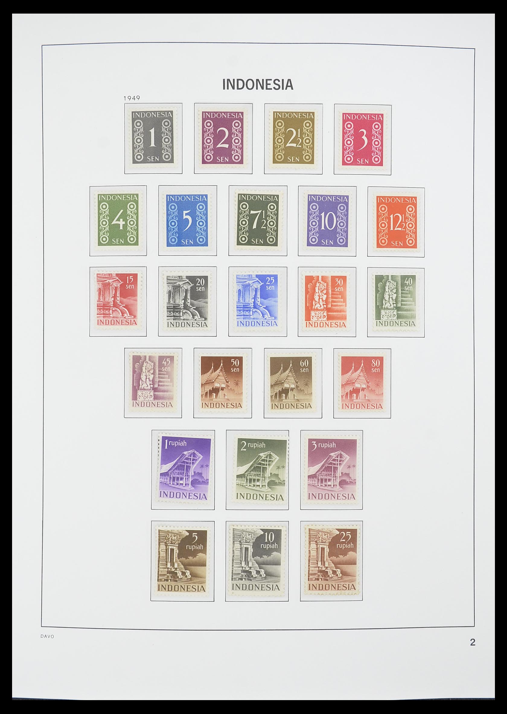 33777 002 - Postzegelverzameling 33777 Indonesië 1949-1969.