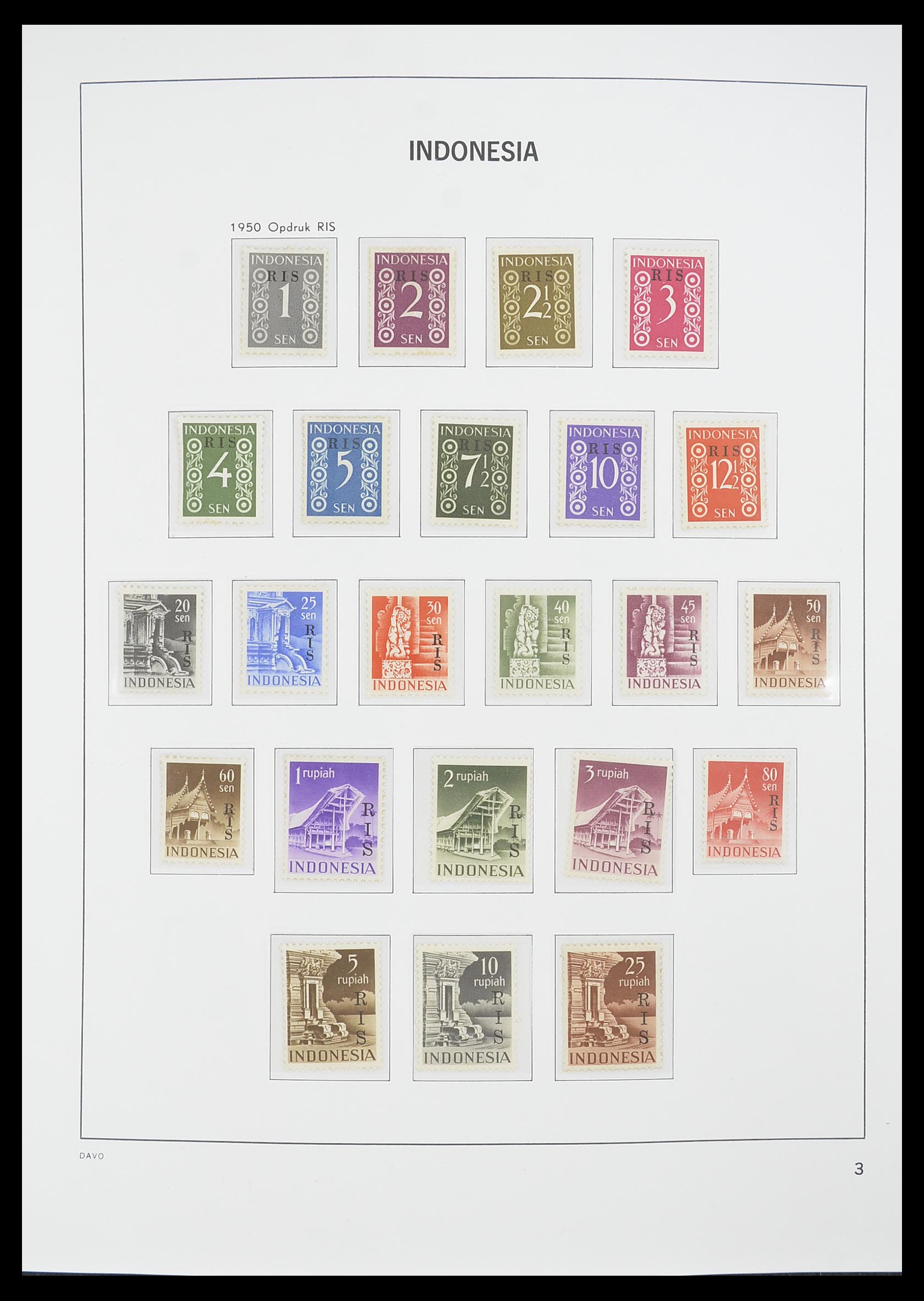 33777 003 - Postzegelverzameling 33777 Indonesië 1949-1969.