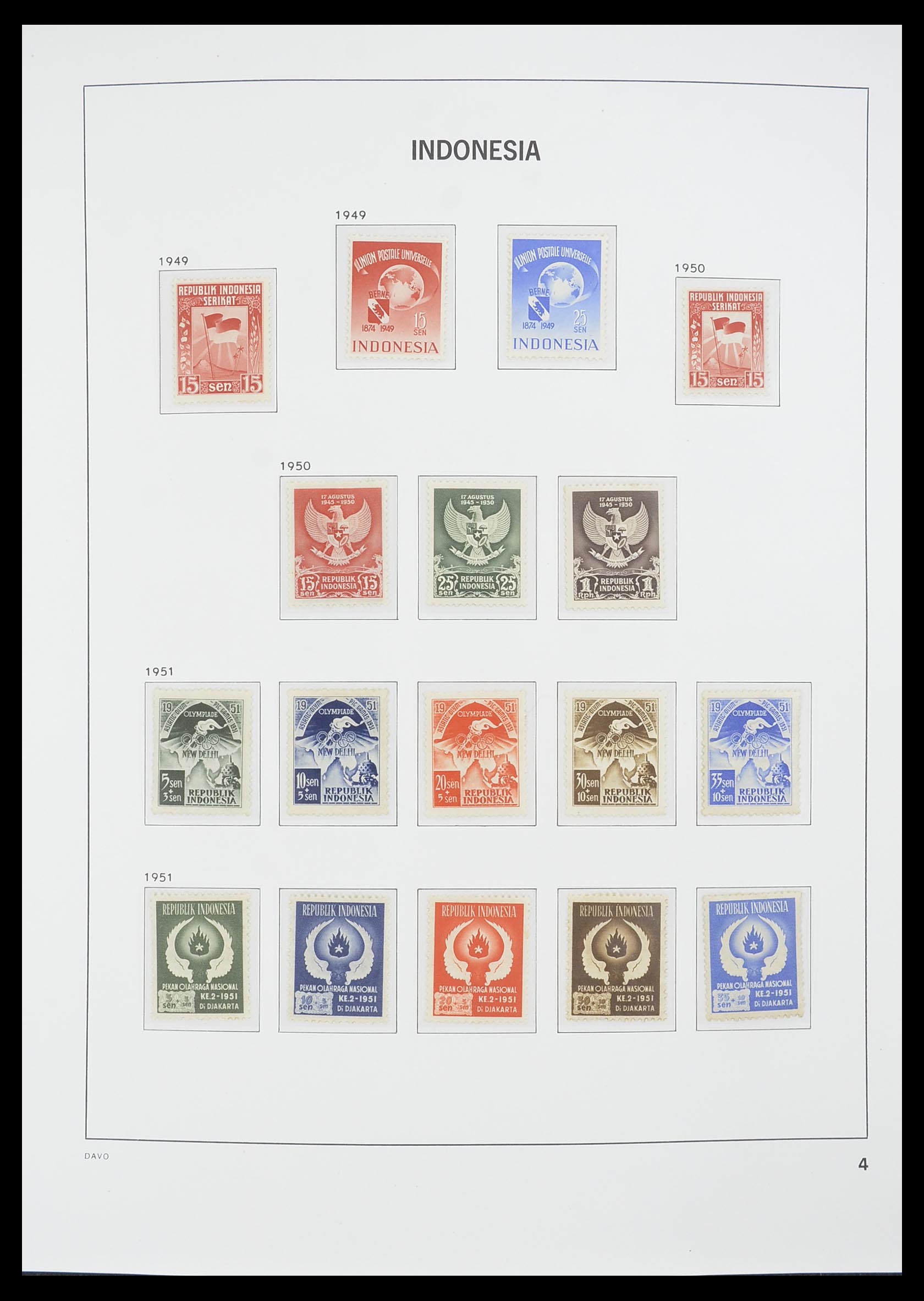 33777 004 - Postzegelverzameling 33777 Indonesië 1949-1969.