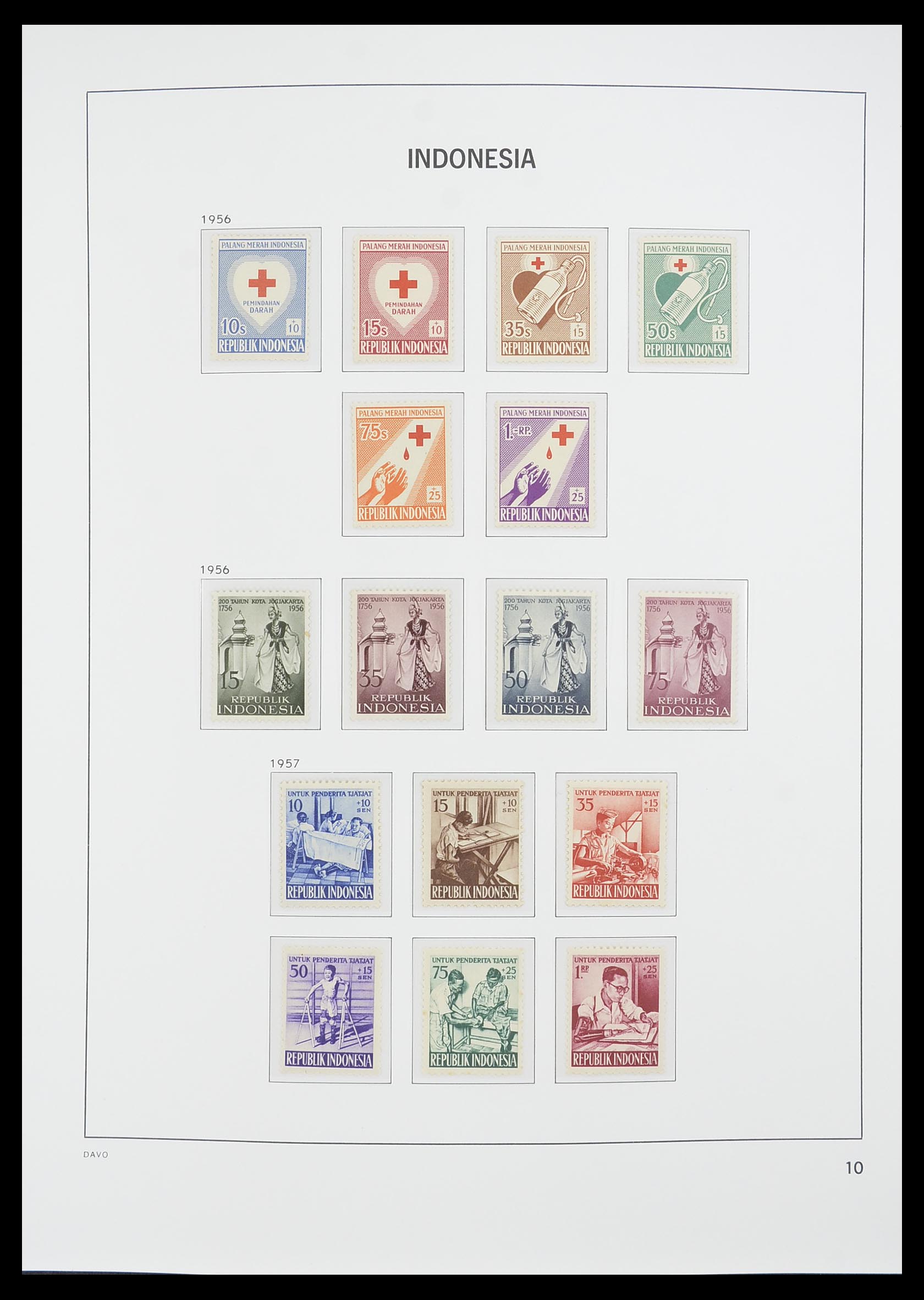 33777 010 - Postzegelverzameling 33777 Indonesië 1949-1969.