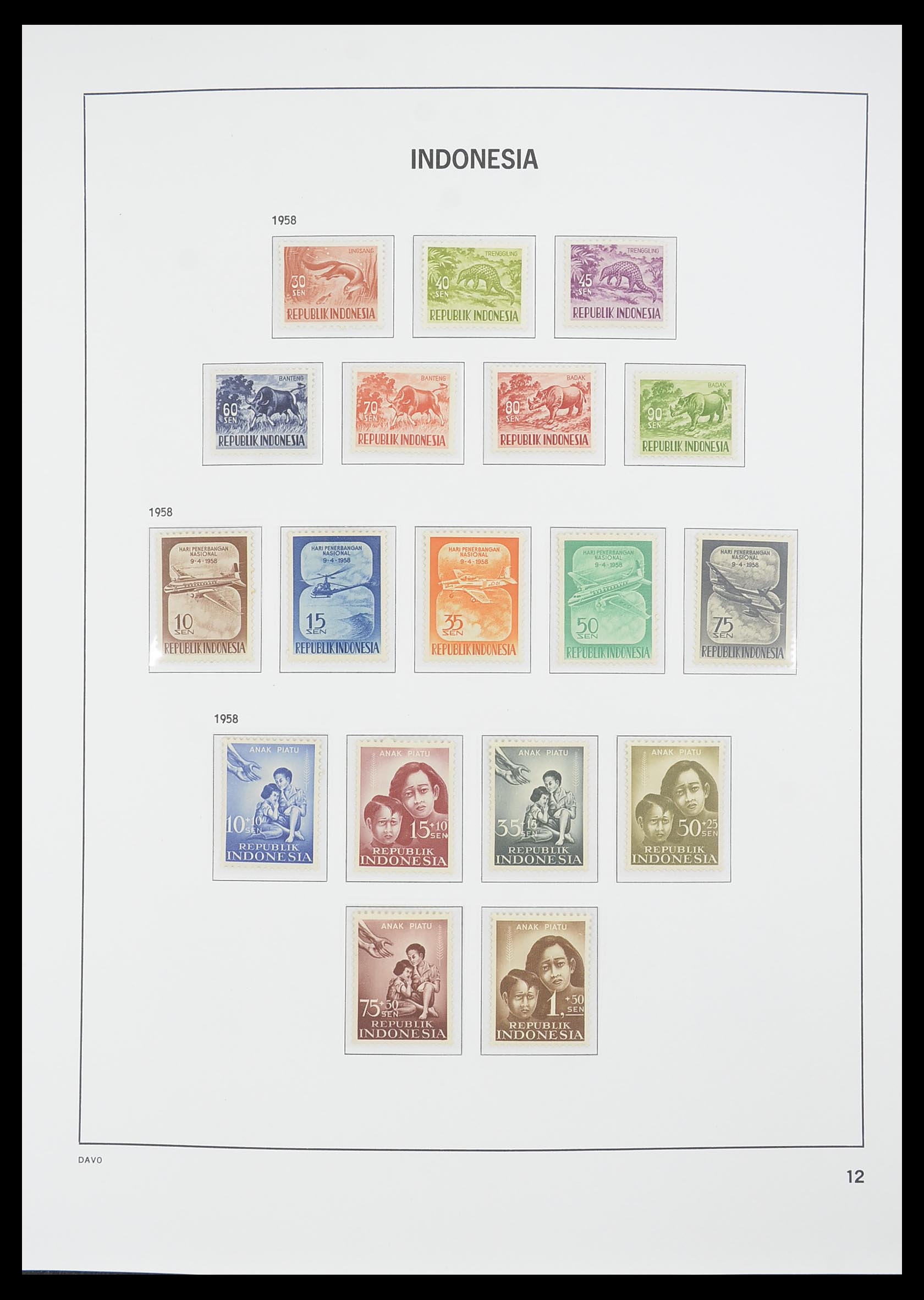 33777 012 - Postzegelverzameling 33777 Indonesië 1949-1969.