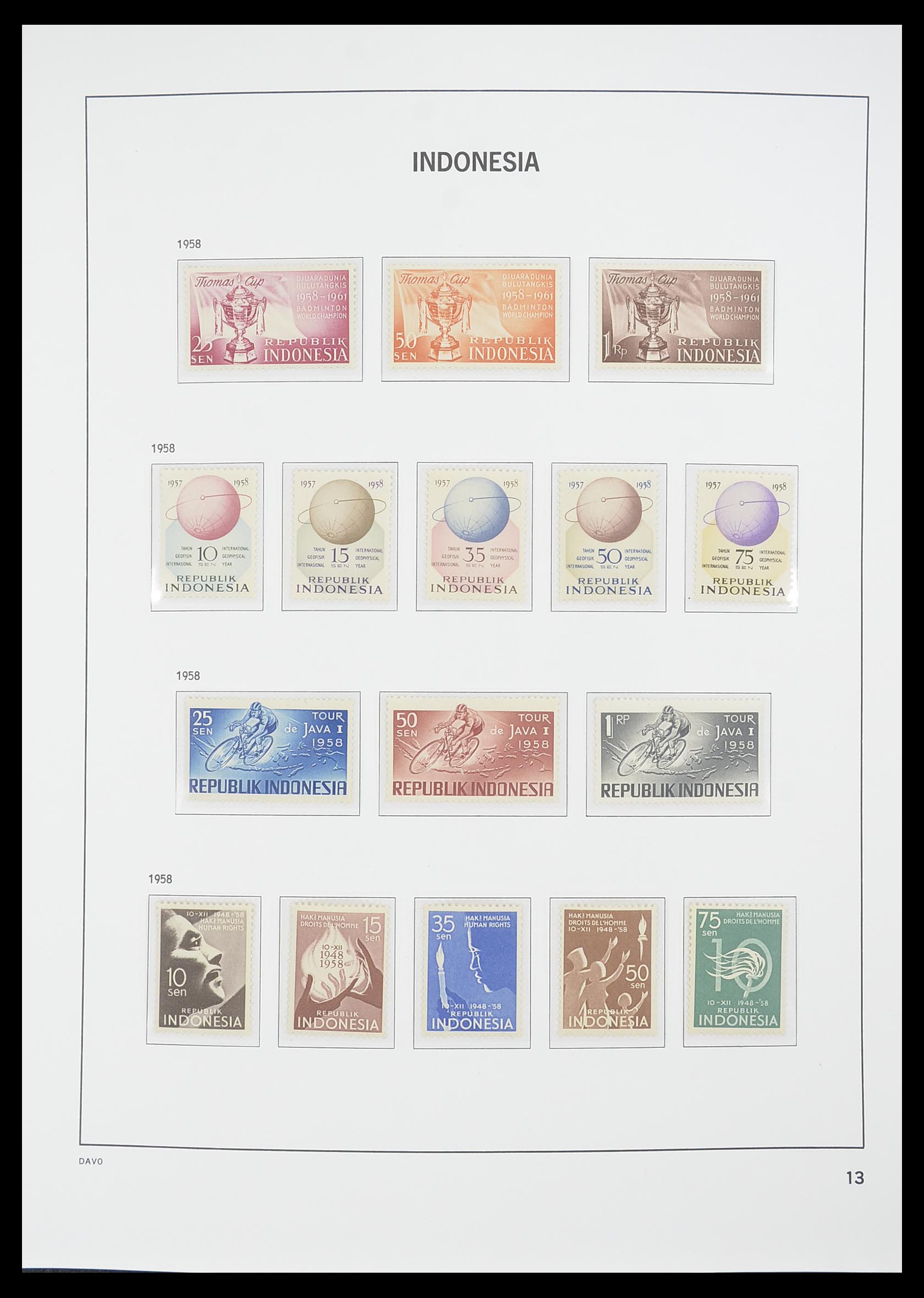 33777 013 - Postzegelverzameling 33777 Indonesië 1949-1969.