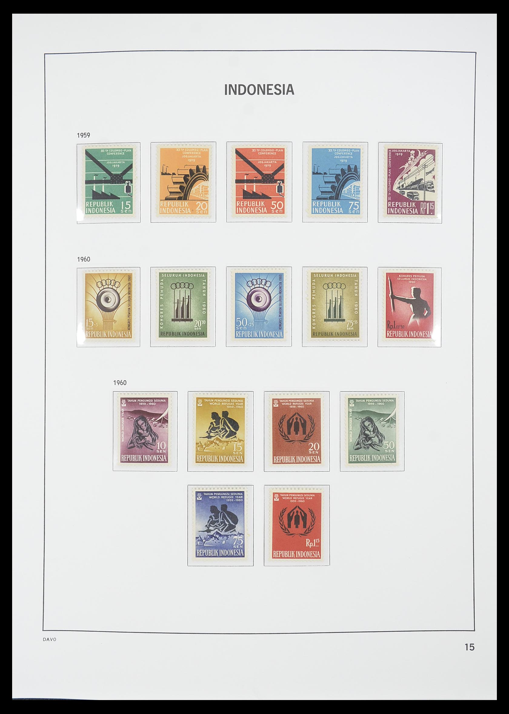 33777 015 - Postzegelverzameling 33777 Indonesië 1949-1969.