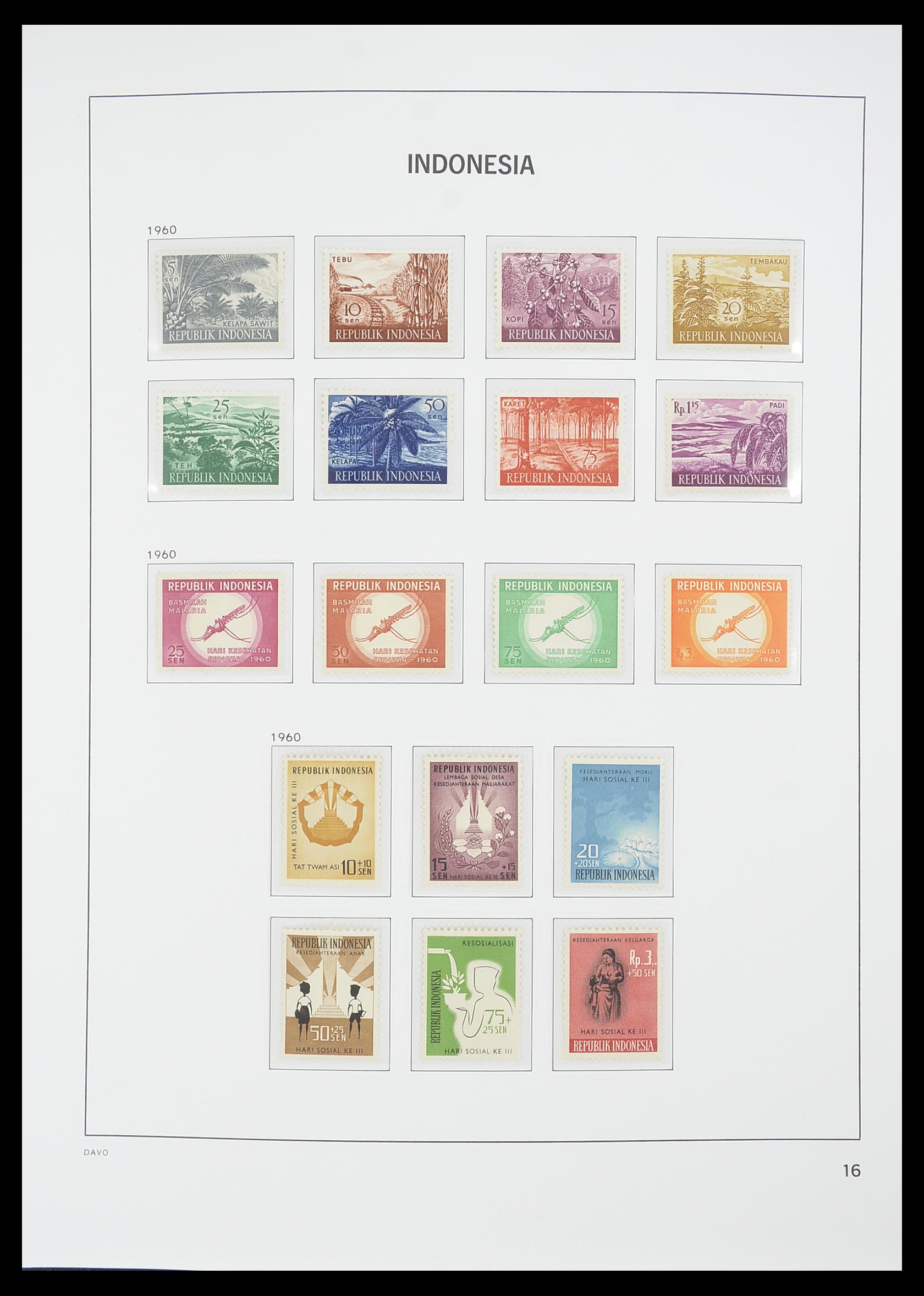 33777 016 - Postzegelverzameling 33777 Indonesië 1949-1969.