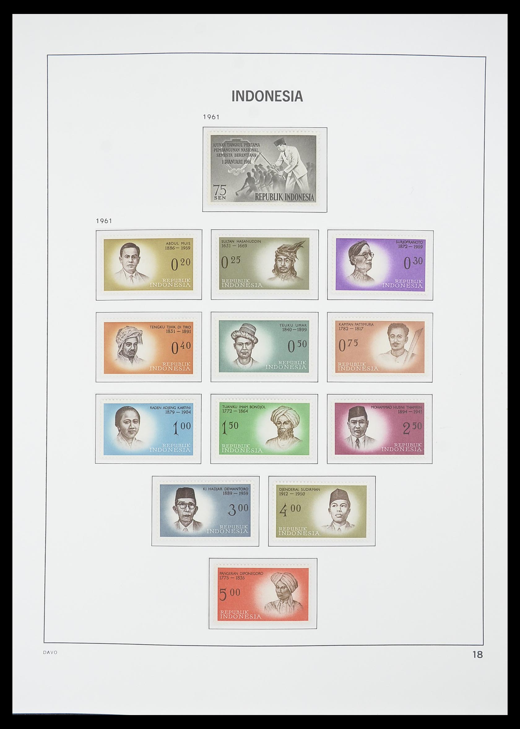 33777 020 - Postzegelverzameling 33777 Indonesië 1949-1969.