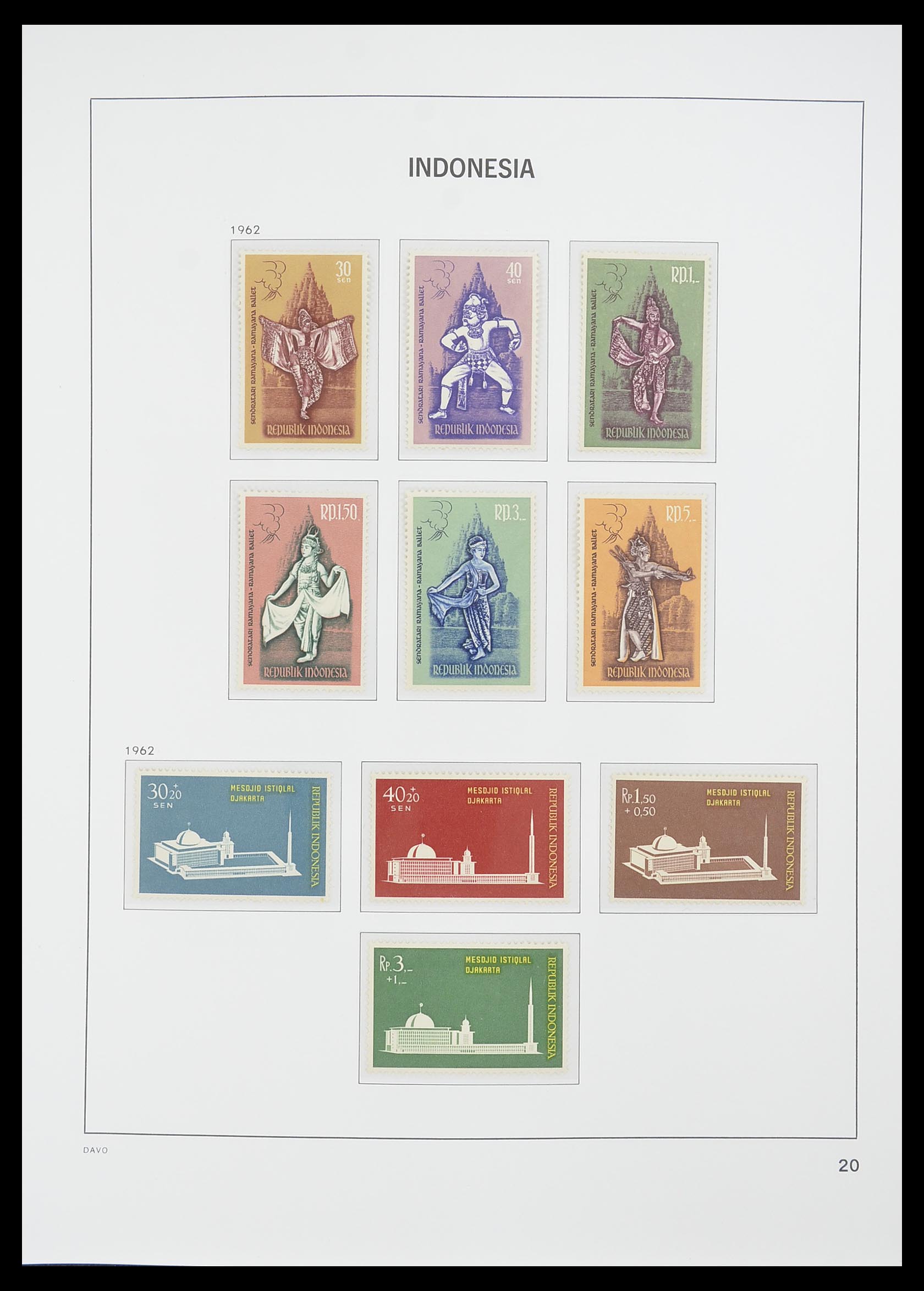 33777 022 - Postzegelverzameling 33777 Indonesië 1949-1969.