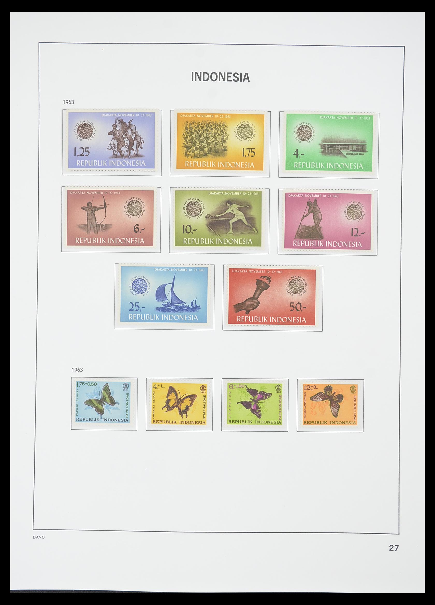 33777 029 - Postzegelverzameling 33777 Indonesië 1949-1969.