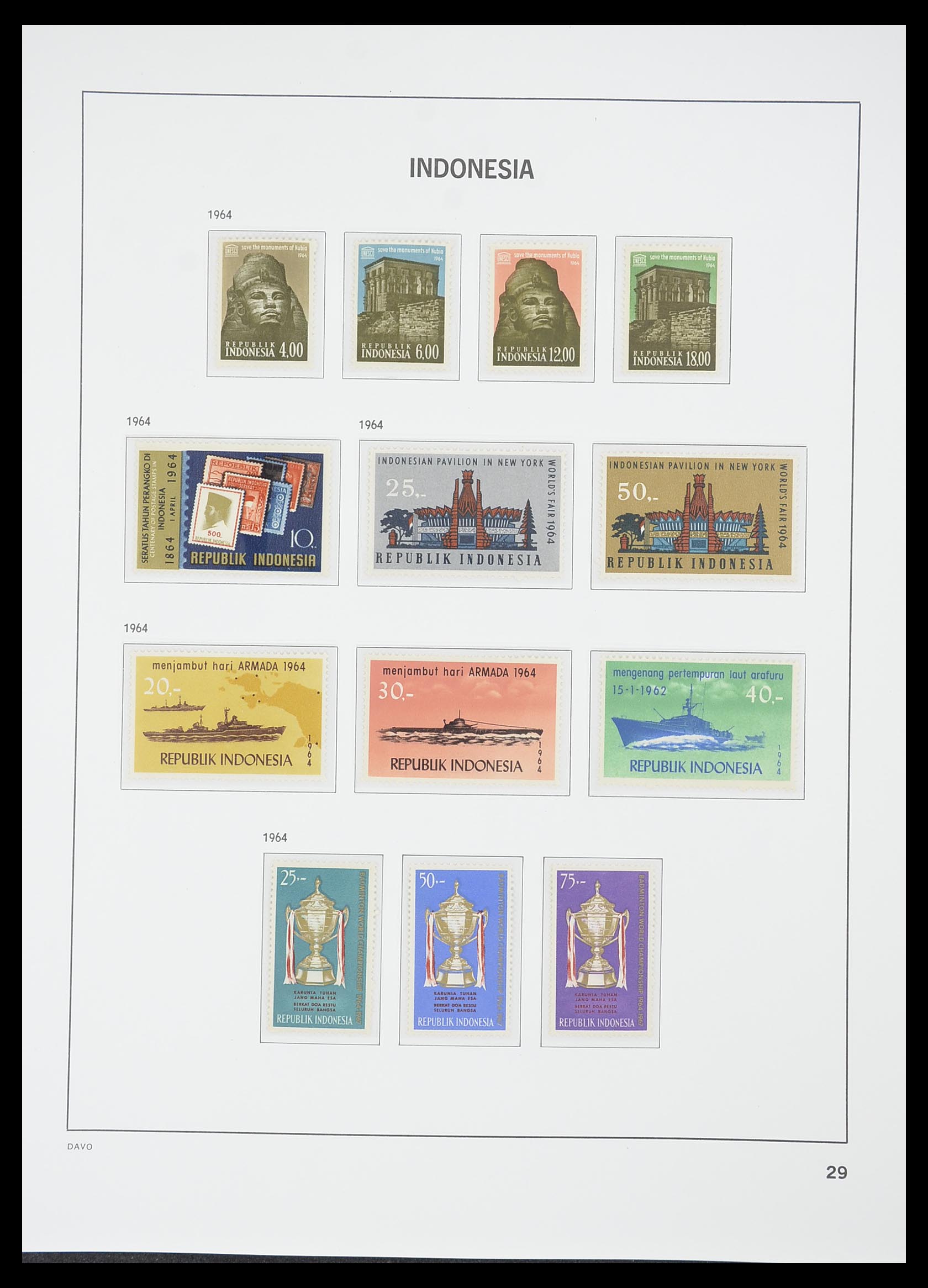 33777 031 - Postzegelverzameling 33777 Indonesië 1949-1969.