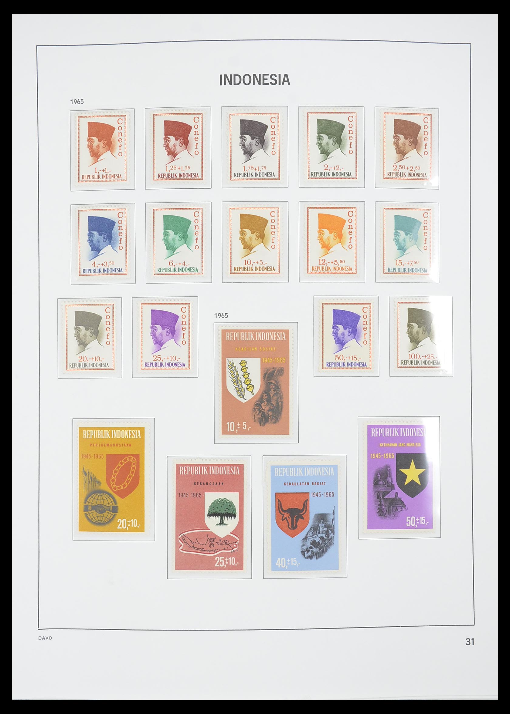 33777 033 - Postzegelverzameling 33777 Indonesië 1949-1969.
