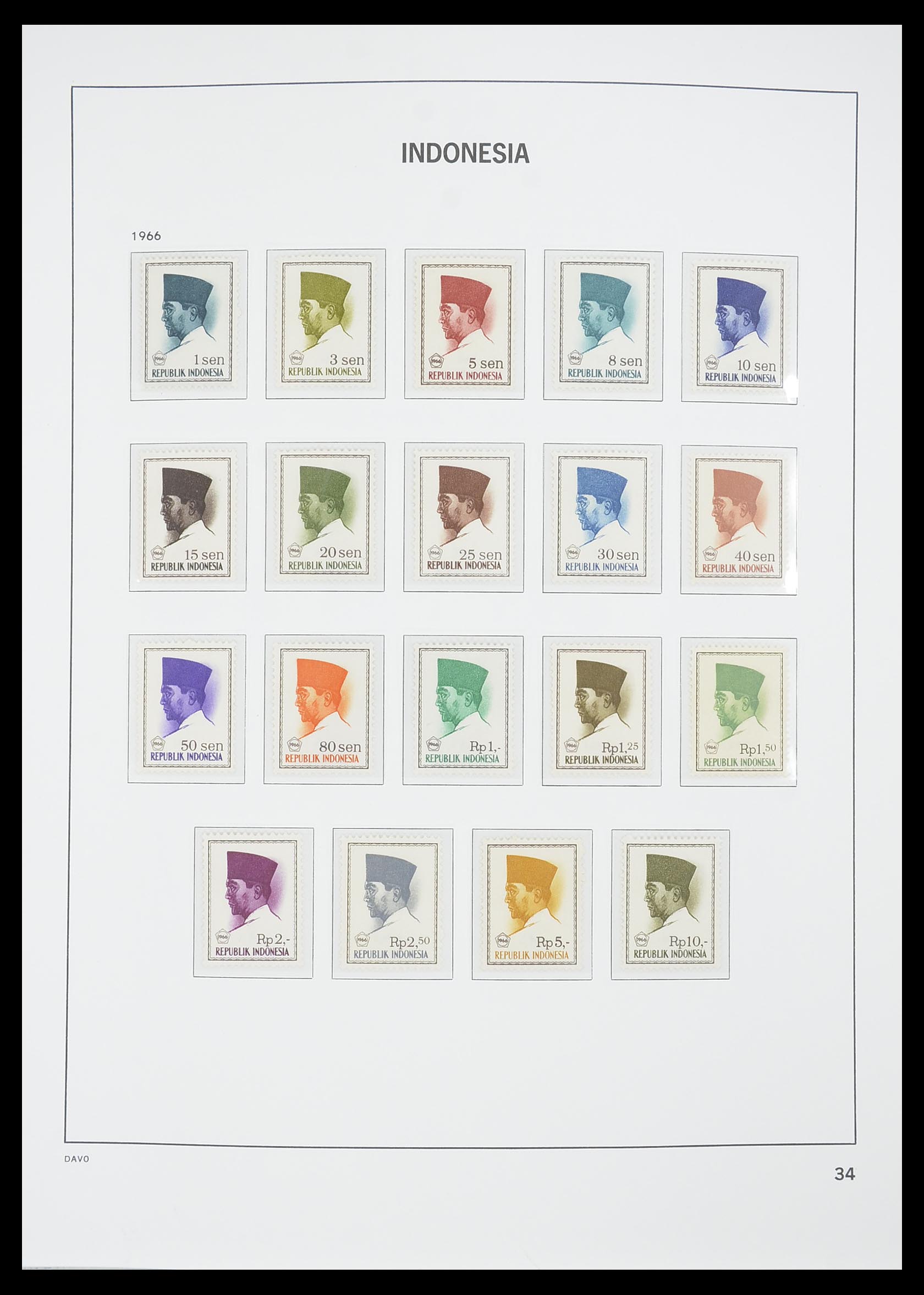 33777 036 - Postzegelverzameling 33777 Indonesië 1949-1969.
