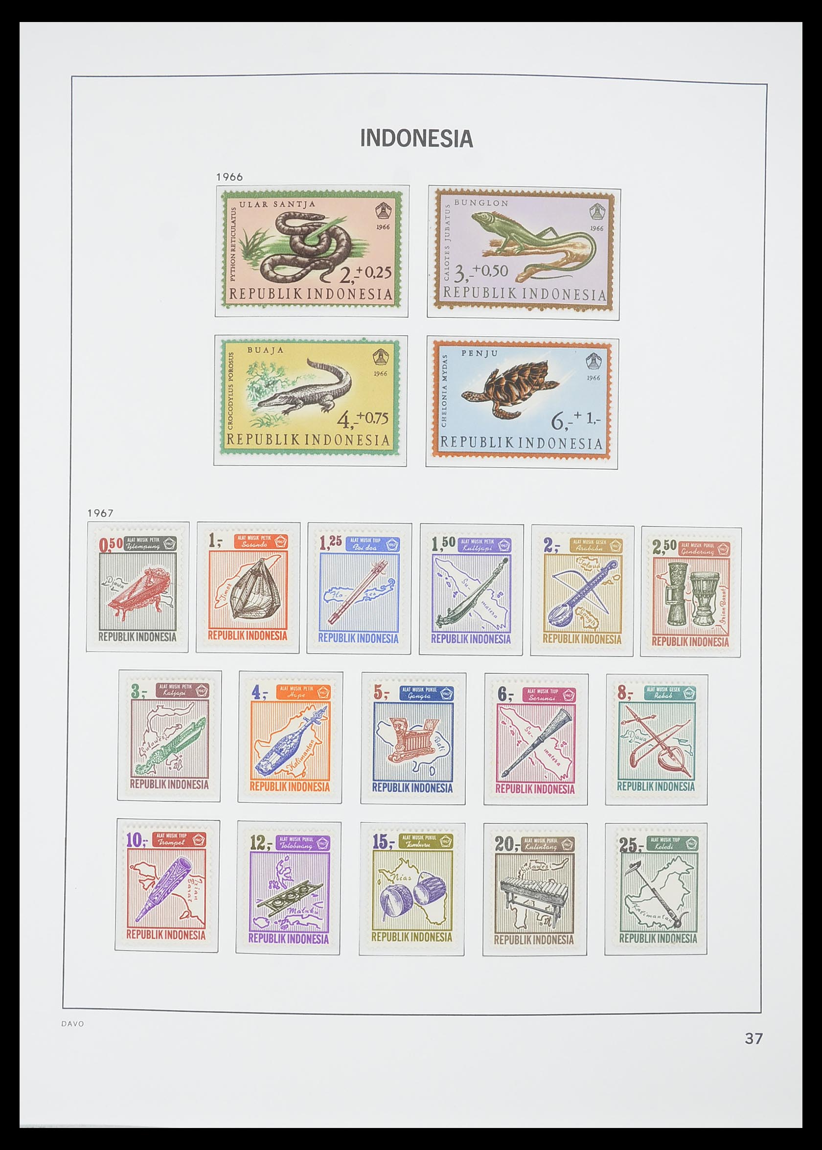 33777 039 - Postzegelverzameling 33777 Indonesië 1949-1969.