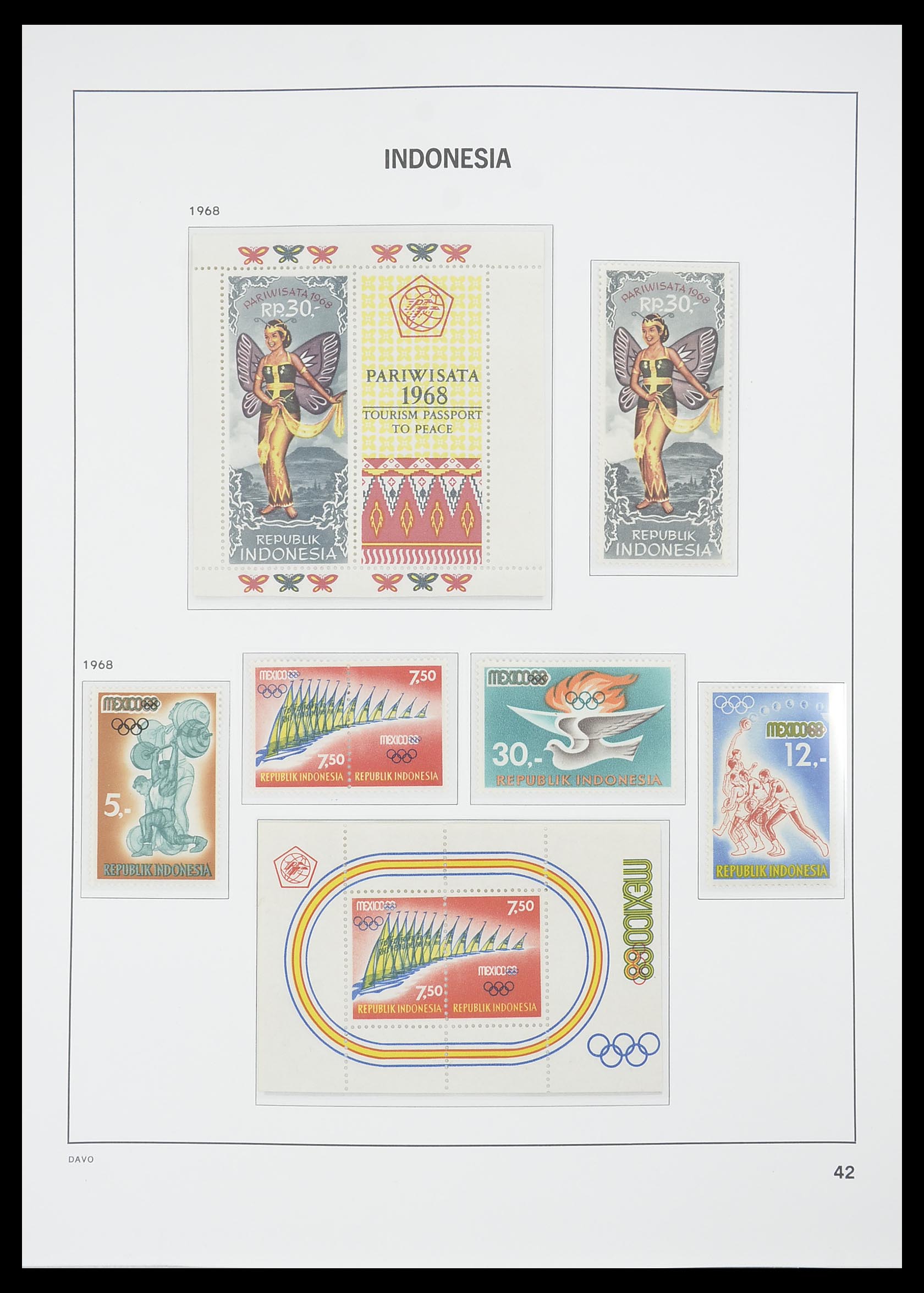 33777 044 - Postzegelverzameling 33777 Indonesië 1949-1969.