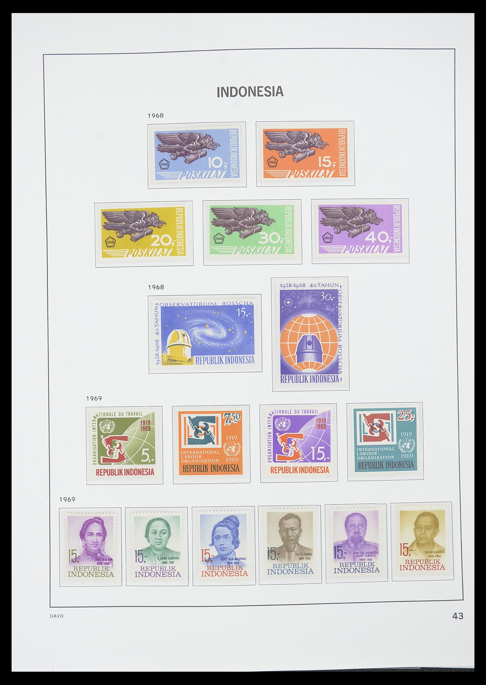 33777 045 - Postzegelverzameling 33777 Indonesië 1949-1969.