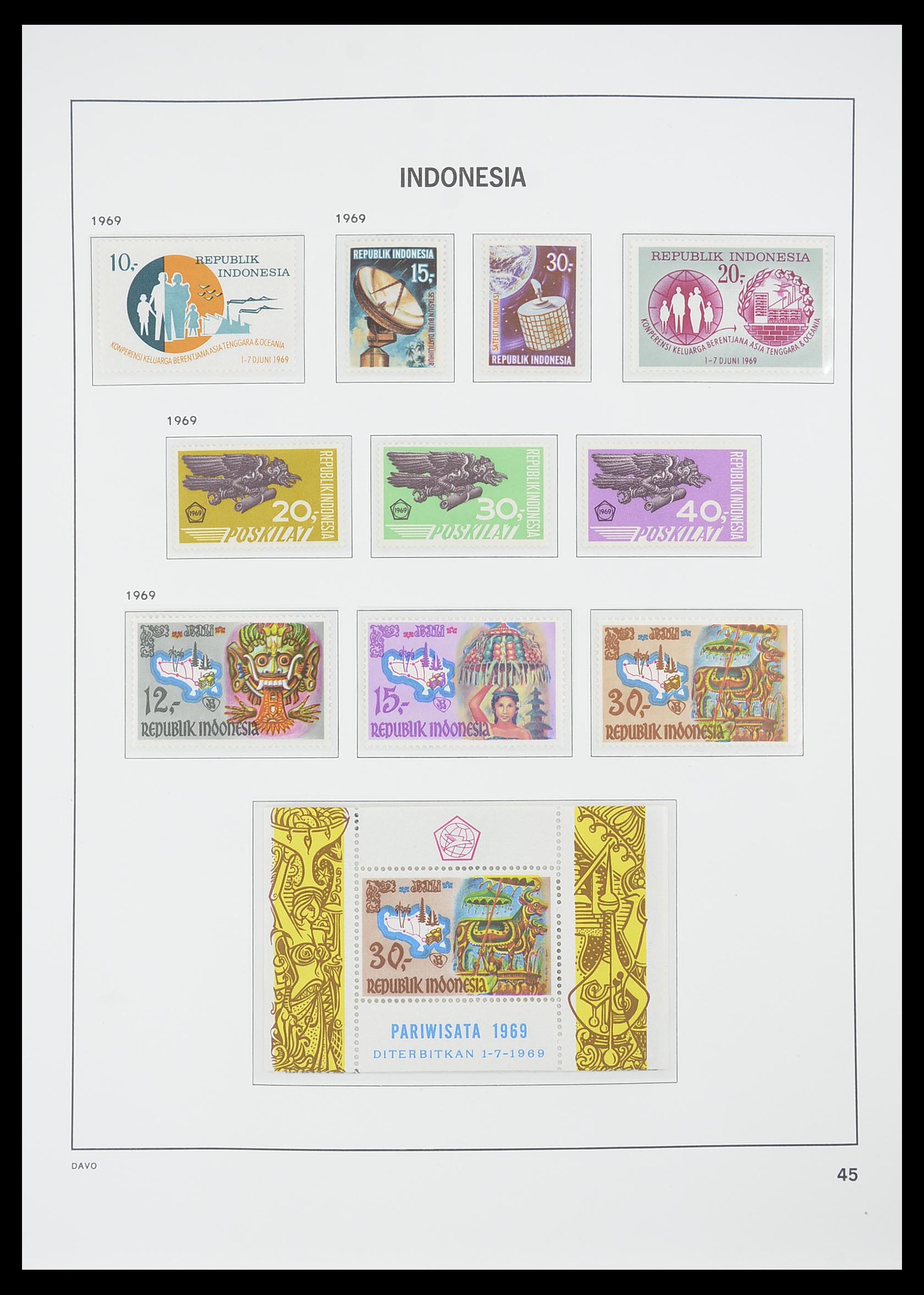 33777 047 - Postzegelverzameling 33777 Indonesië 1949-1969.