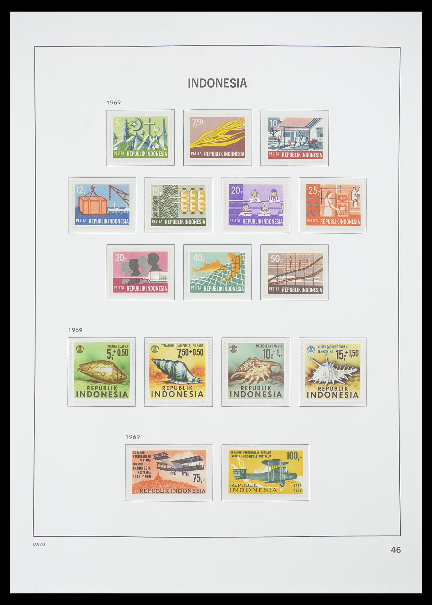 33777 048 - Postzegelverzameling 33777 Indonesië 1949-1969.