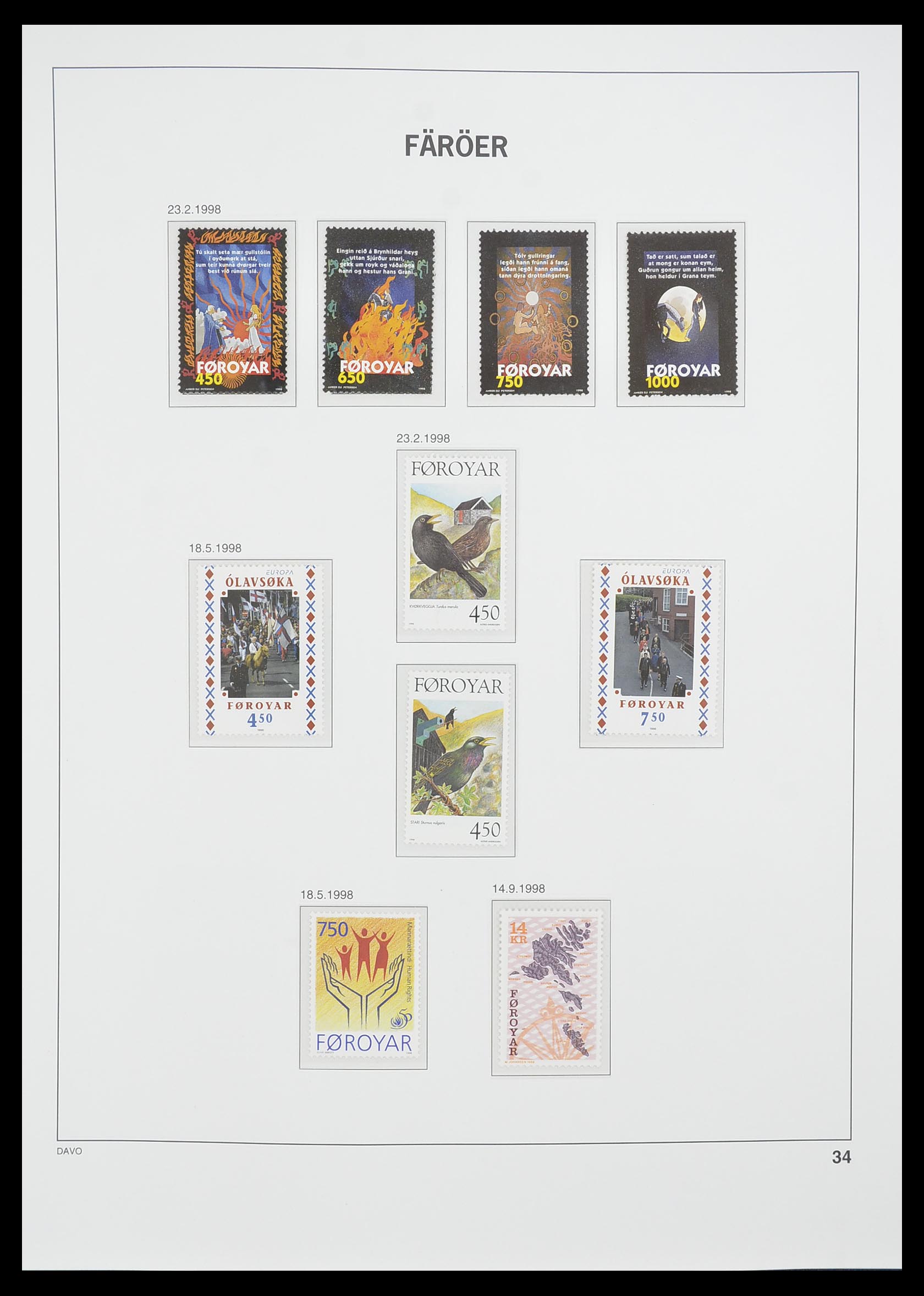 33779 034 - Postzegelverzameling 33779 Faeroer 1975-2006.