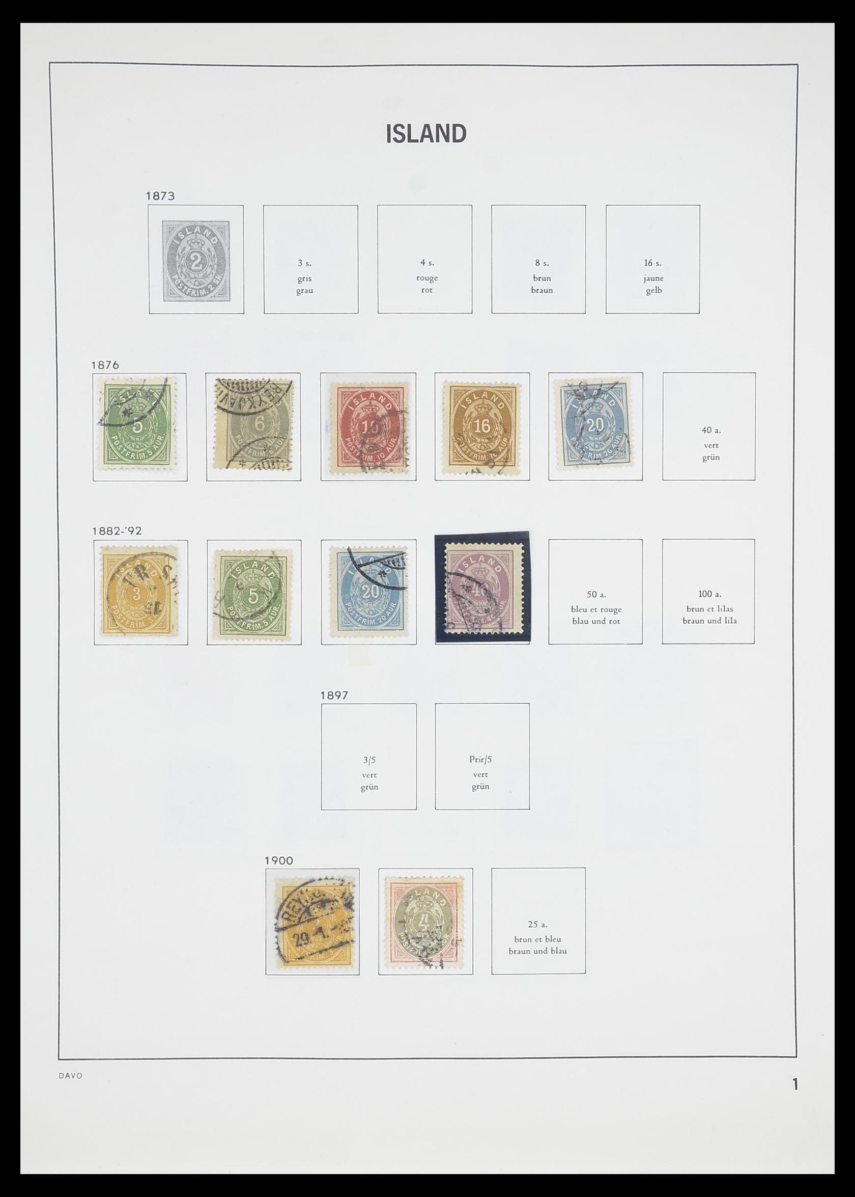 33785 001 - Postzegelverzameling 33785 IJsland 1876-1990.
