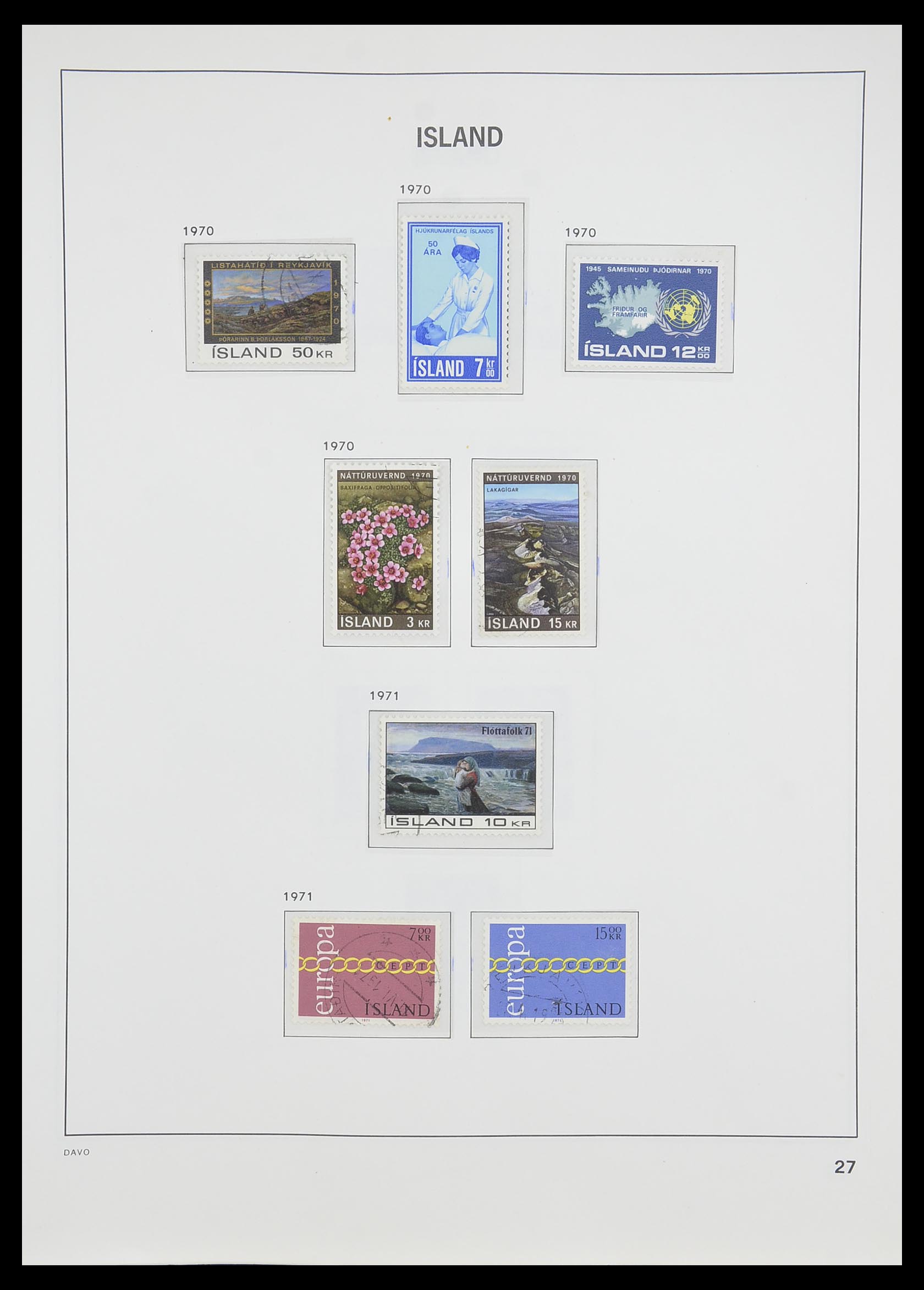 33785 028 - Postzegelverzameling 33785 IJsland 1876-1990.