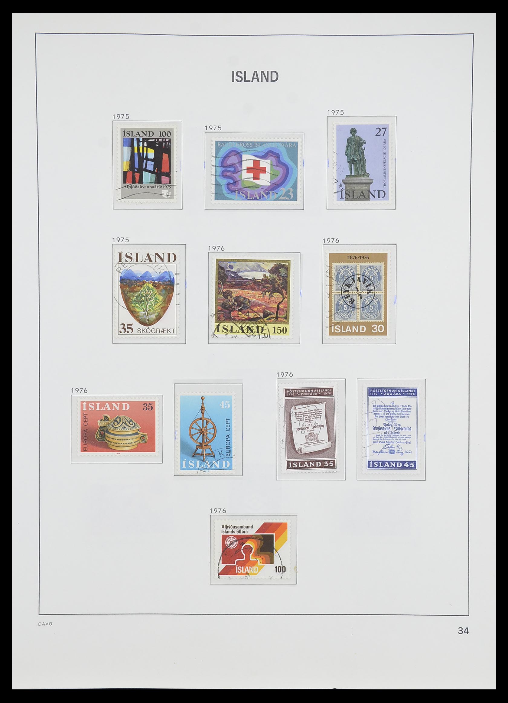 33785 035 - Postzegelverzameling 33785 IJsland 1876-1990.
