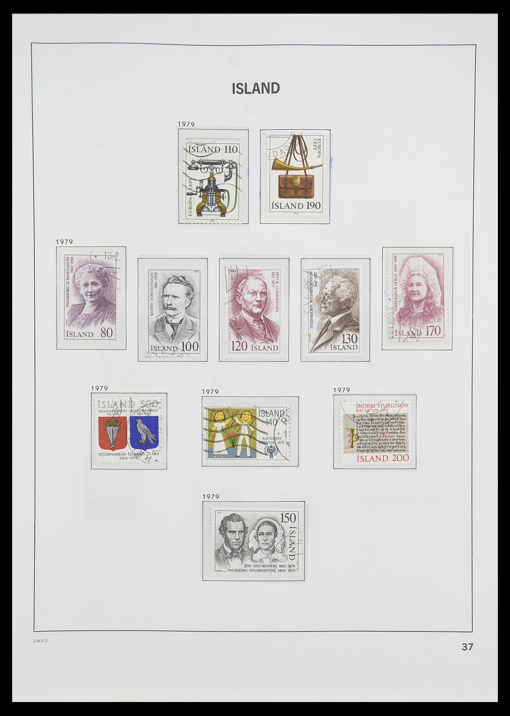 33785 038 - Postzegelverzameling 33785 IJsland 1876-1990.