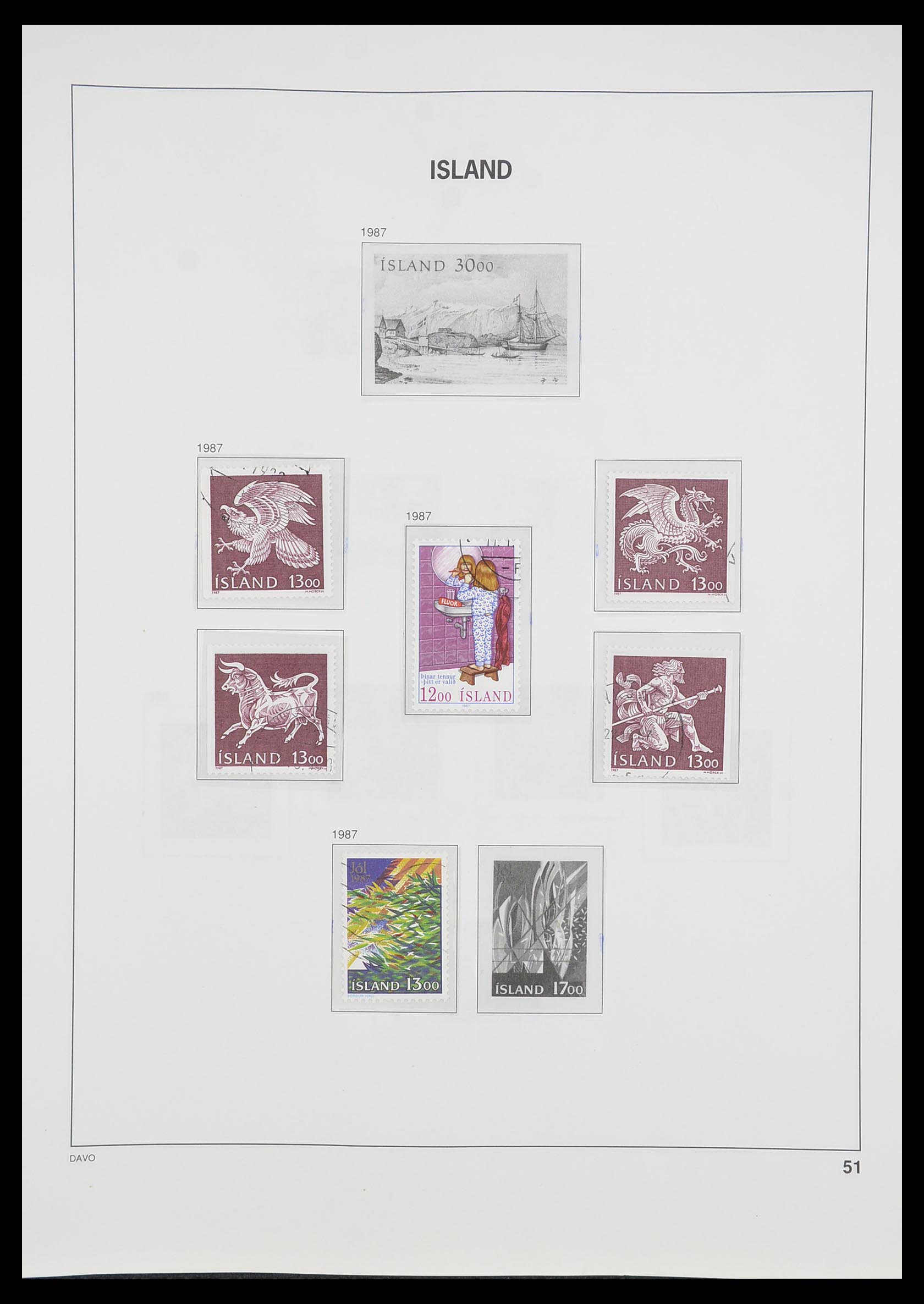 33785 052 - Postzegelverzameling 33785 IJsland 1876-1990.