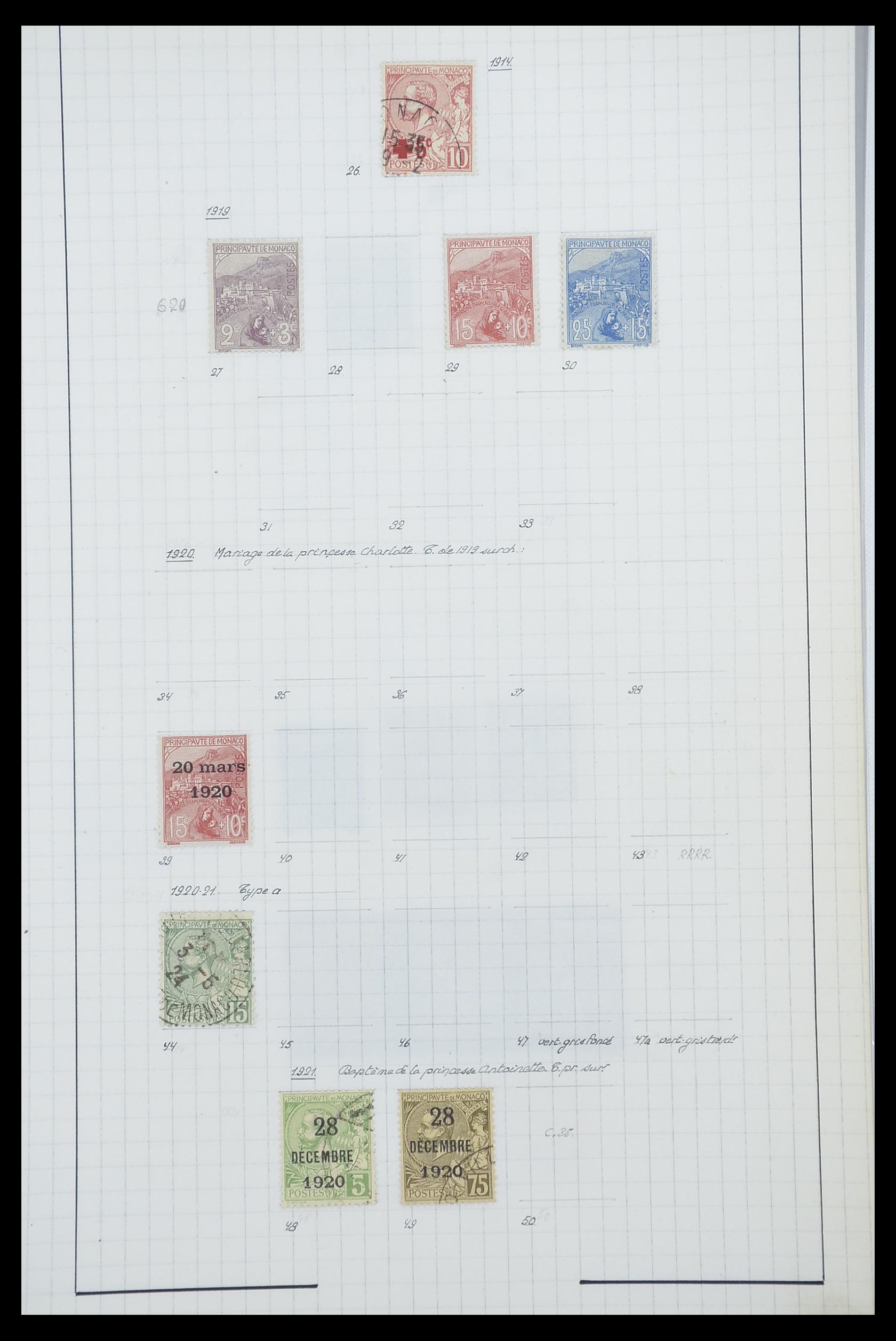 33792 003 - Postzegelverzameling 33792 Monaco 1885-1950.