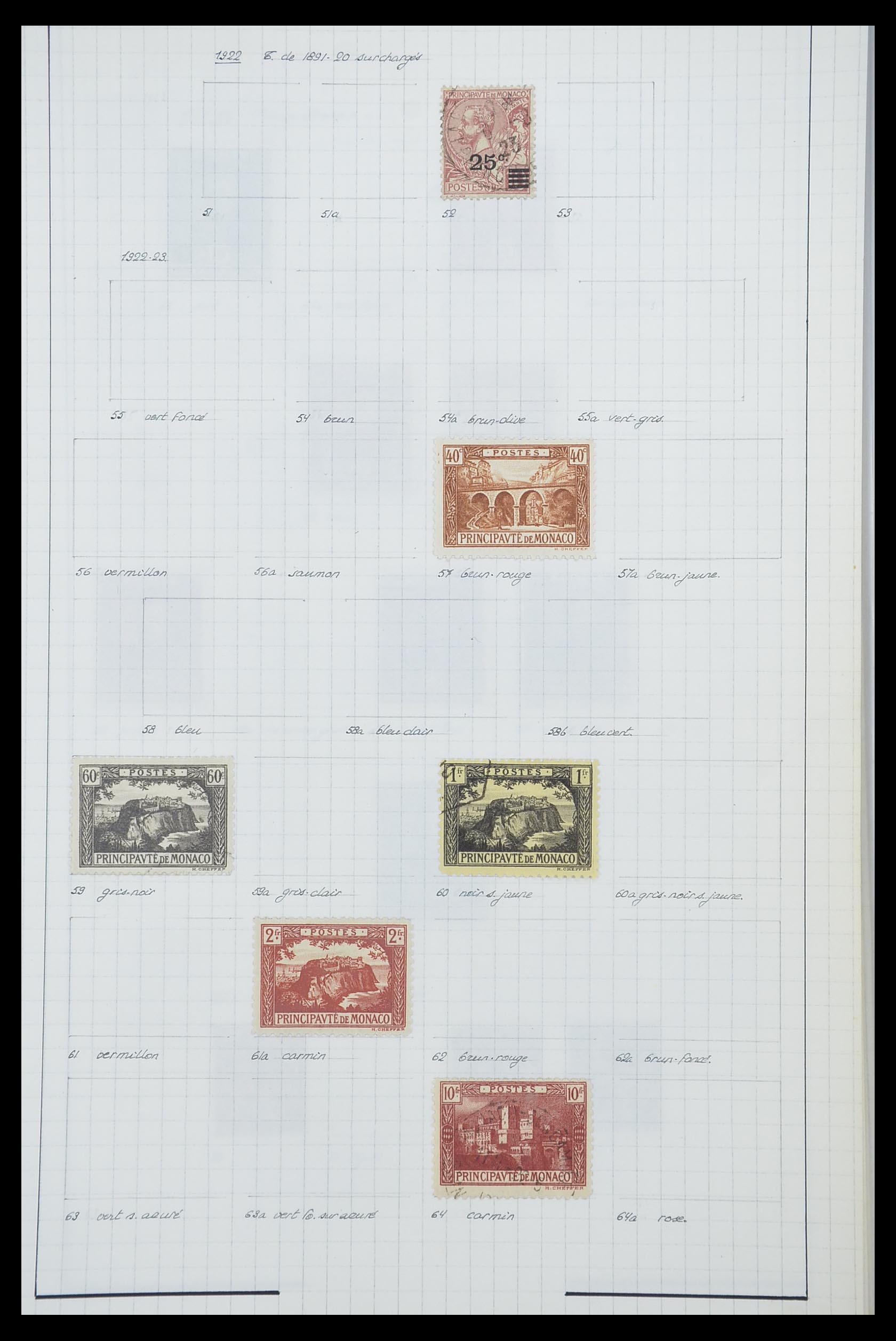 33792 005 - Postzegelverzameling 33792 Monaco 1885-1950.