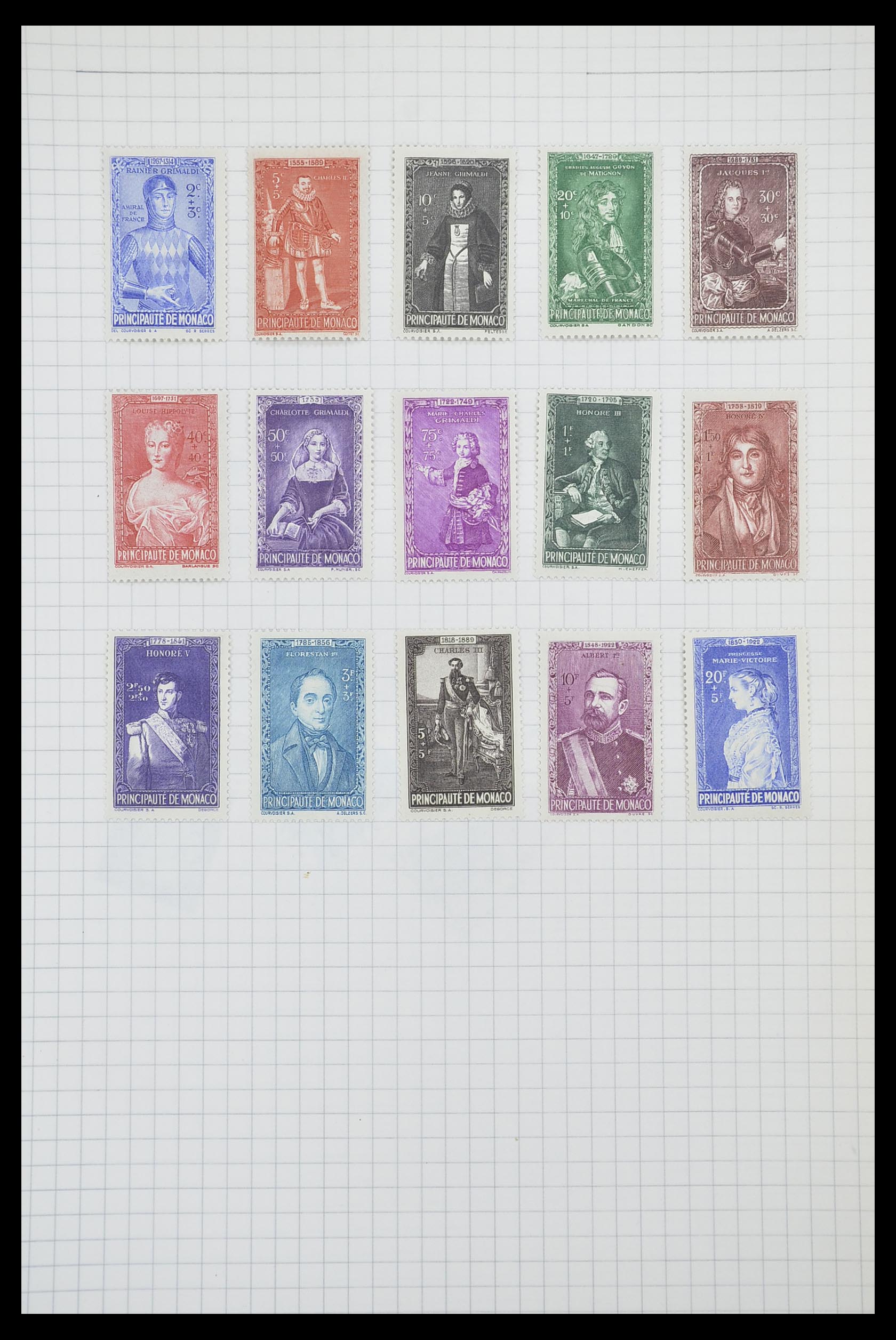 33792 034 - Postzegelverzameling 33792 Monaco 1885-1950.
