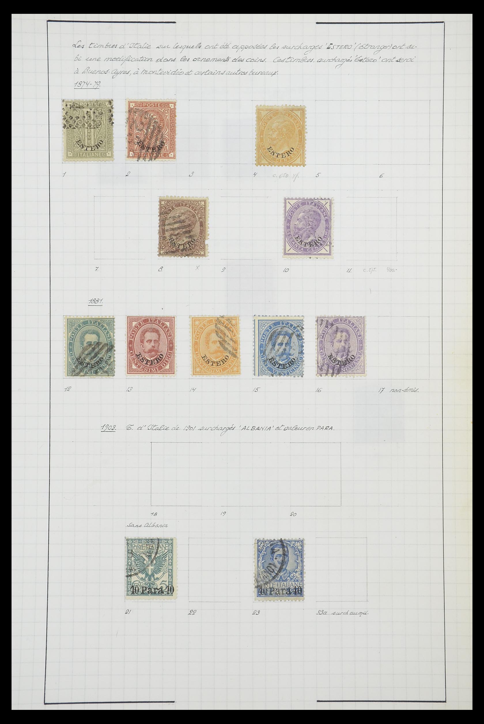 33794 001 - Postzegelverzameling 33794 Italiaanse buitenlandse kantoren 1877-1900
