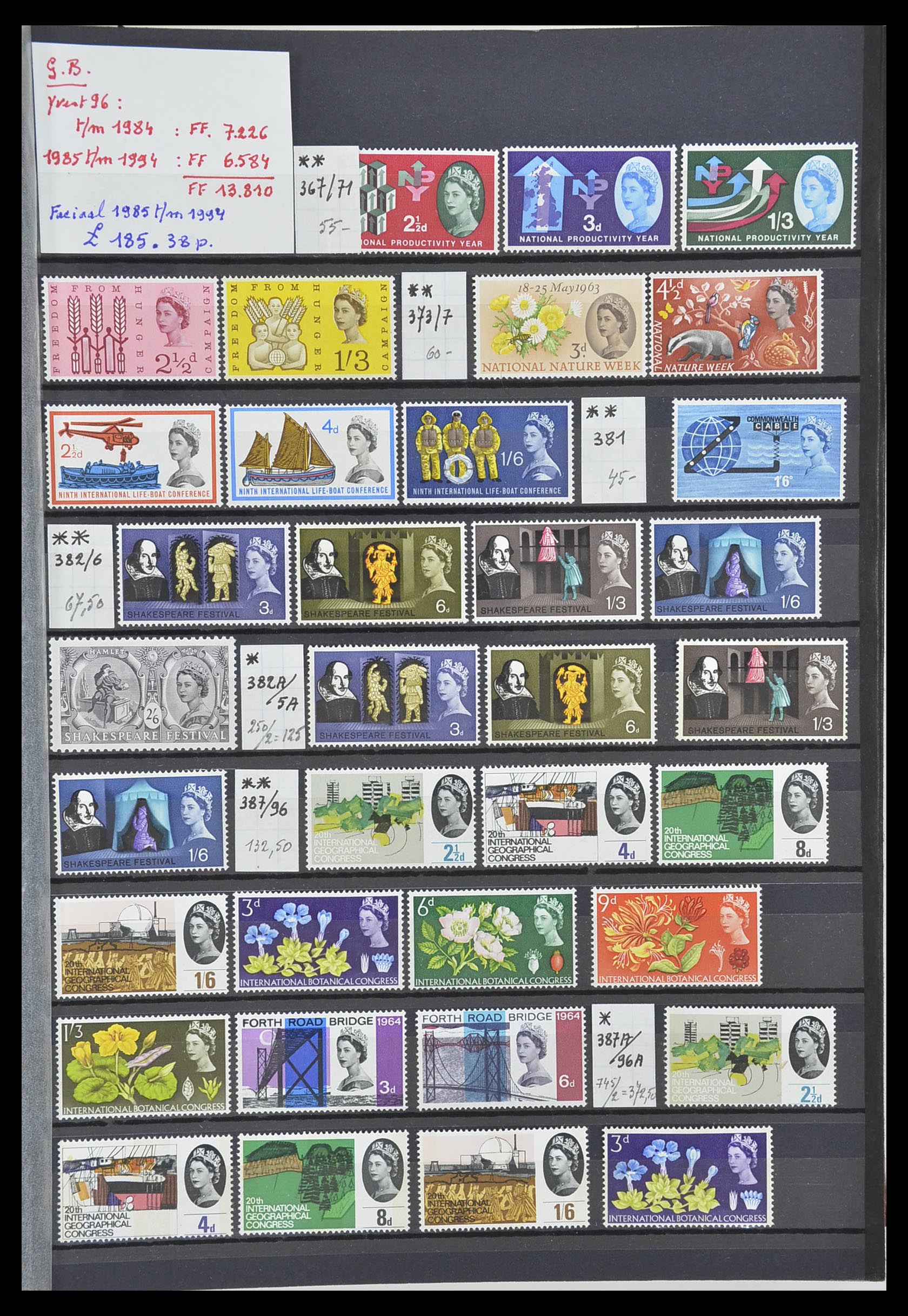 33802 001 - Postzegelverzameling 33802 Engeland 1963-1994.