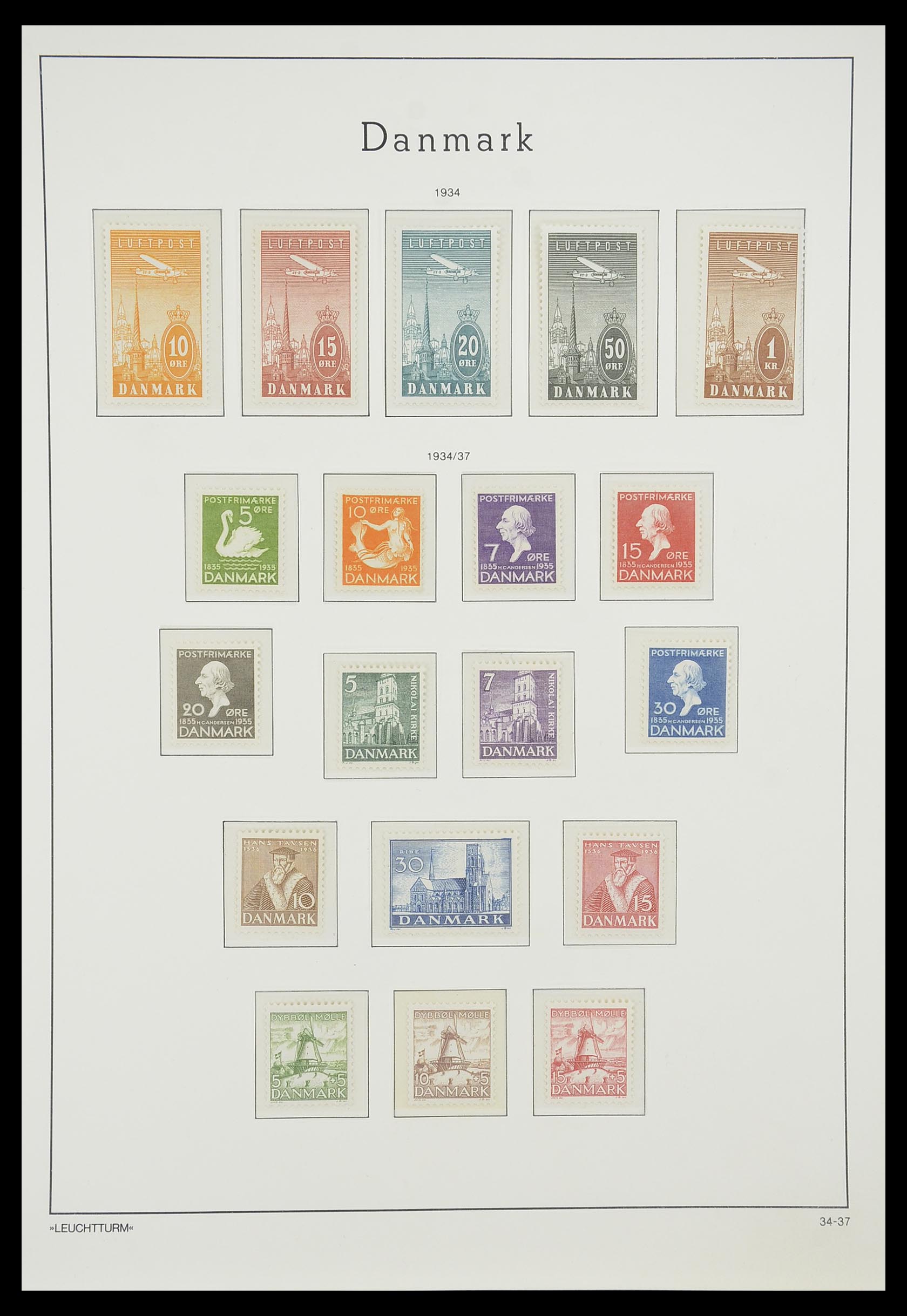 33808 001 - Stamp collection 33808 Denmark 1934-1992.