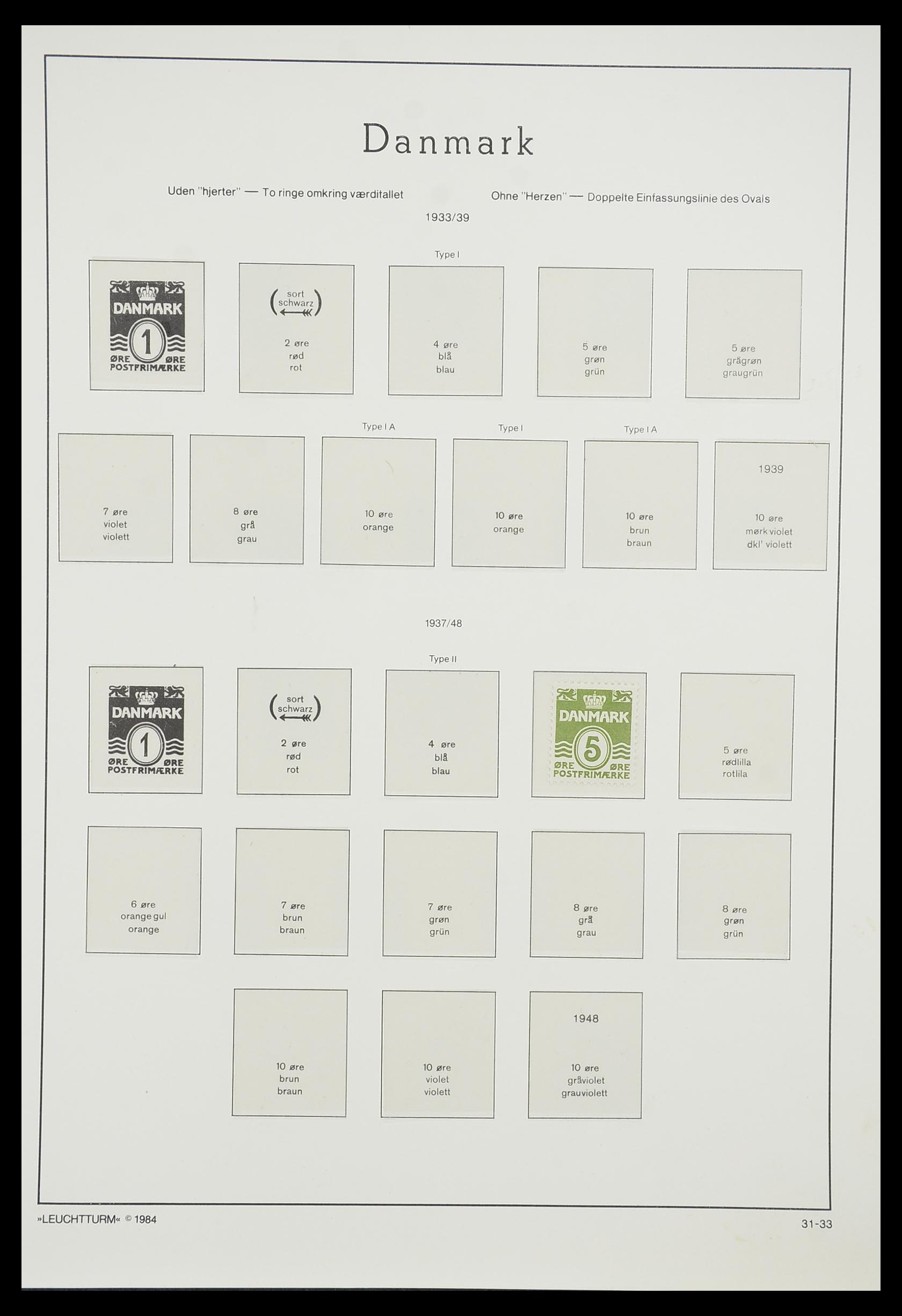 33808 002 - Stamp collection 33808 Denmark 1934-1992.