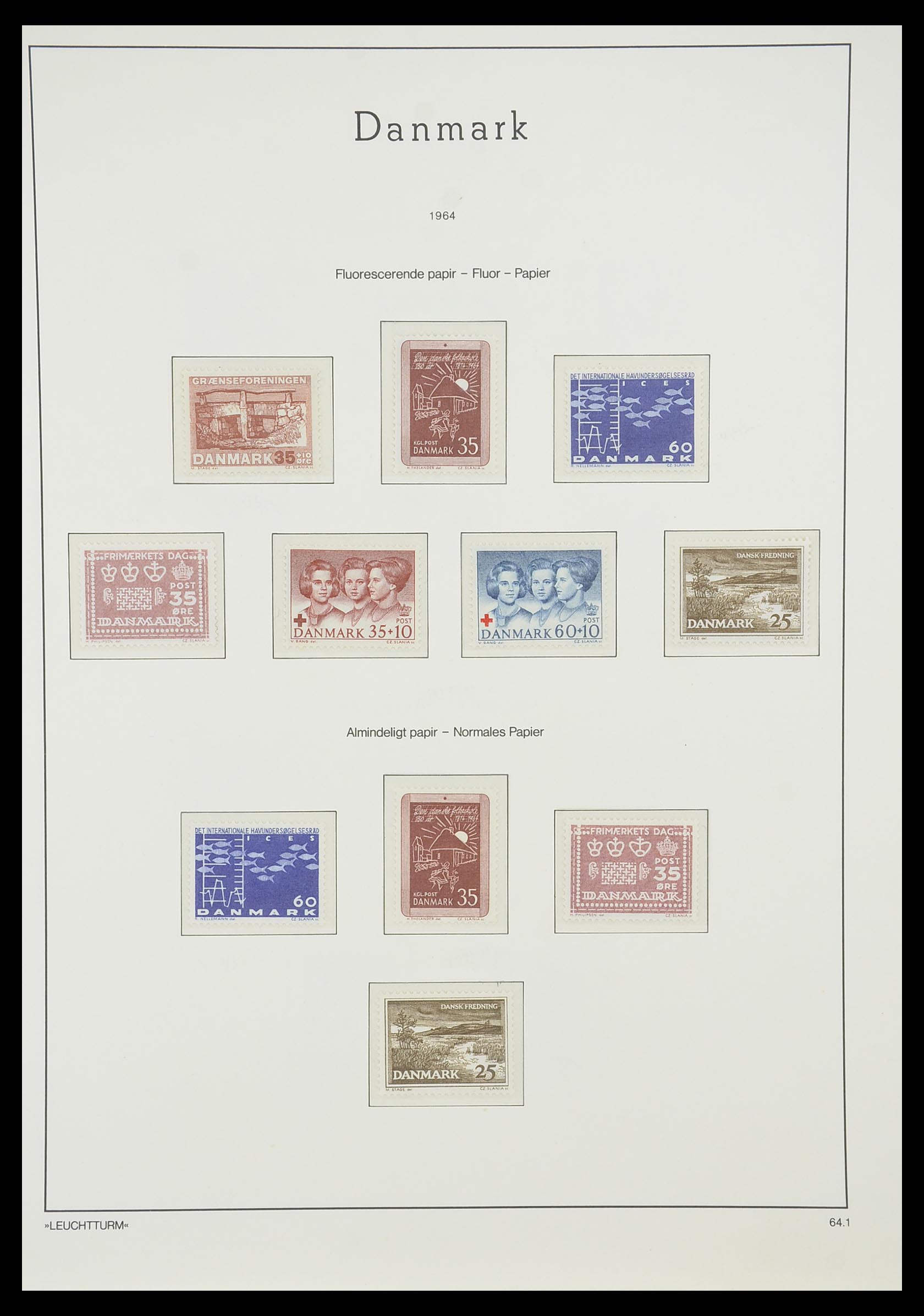 33808 017 - Stamp collection 33808 Denmark 1934-1992.