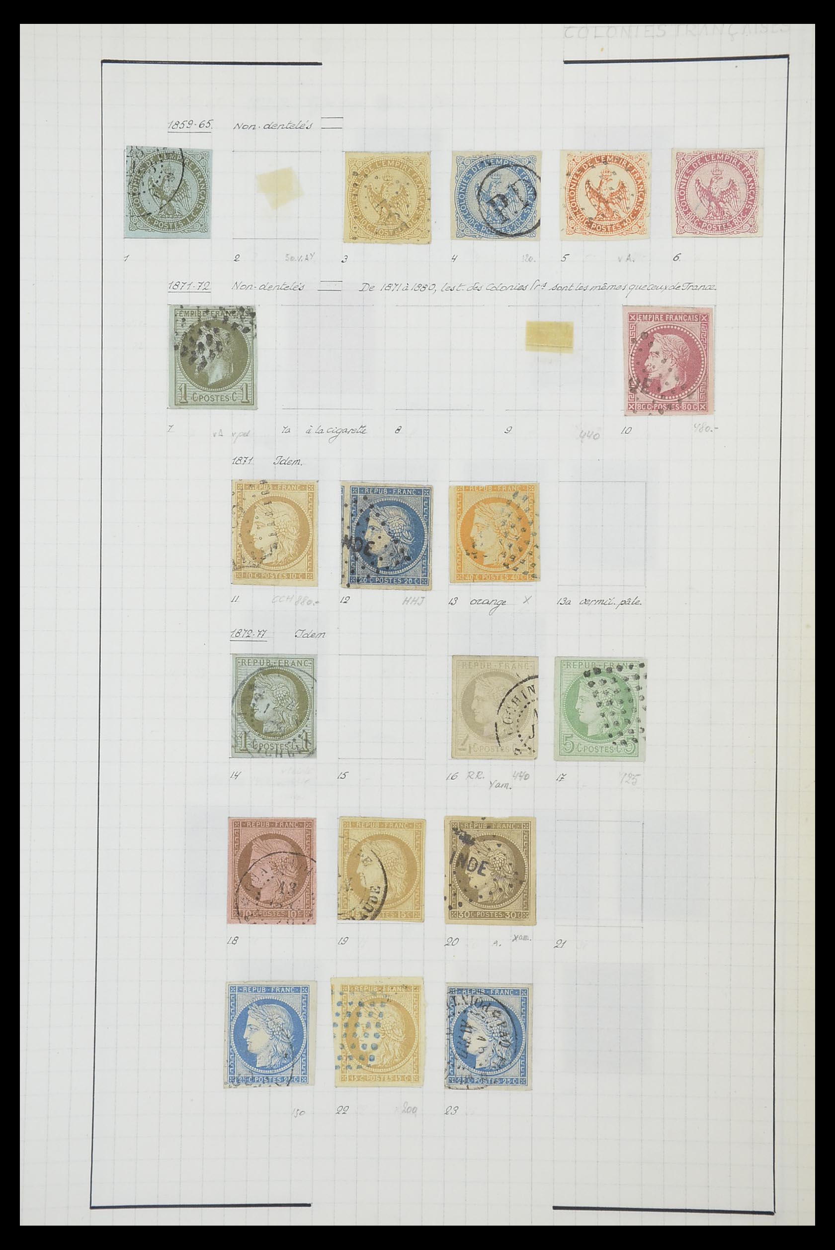 33809 001 - Postzegelverzameling 33809 Franse koloniën 1850-1970.