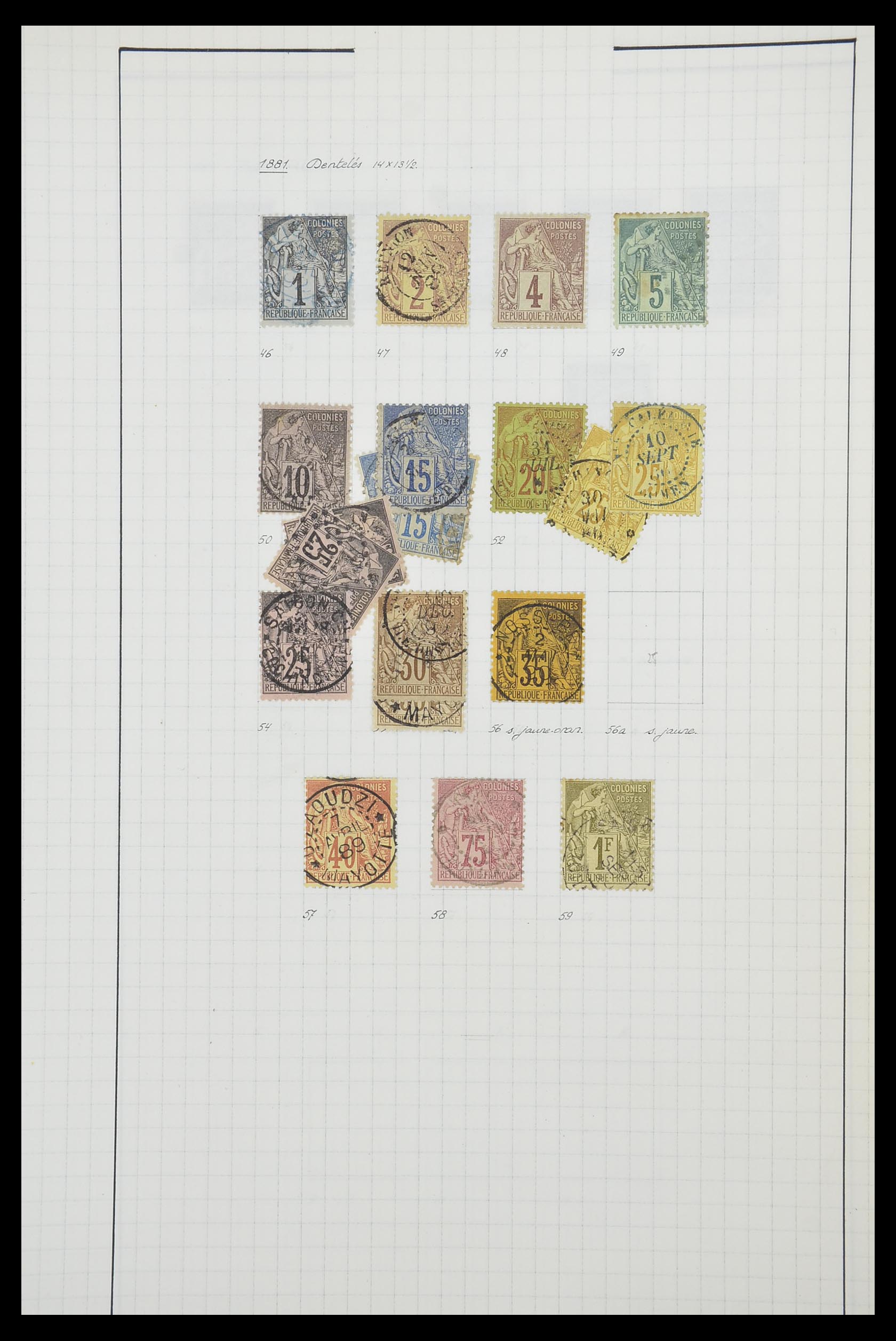 33809 003 - Postzegelverzameling 33809 Franse koloniën 1850-1970.