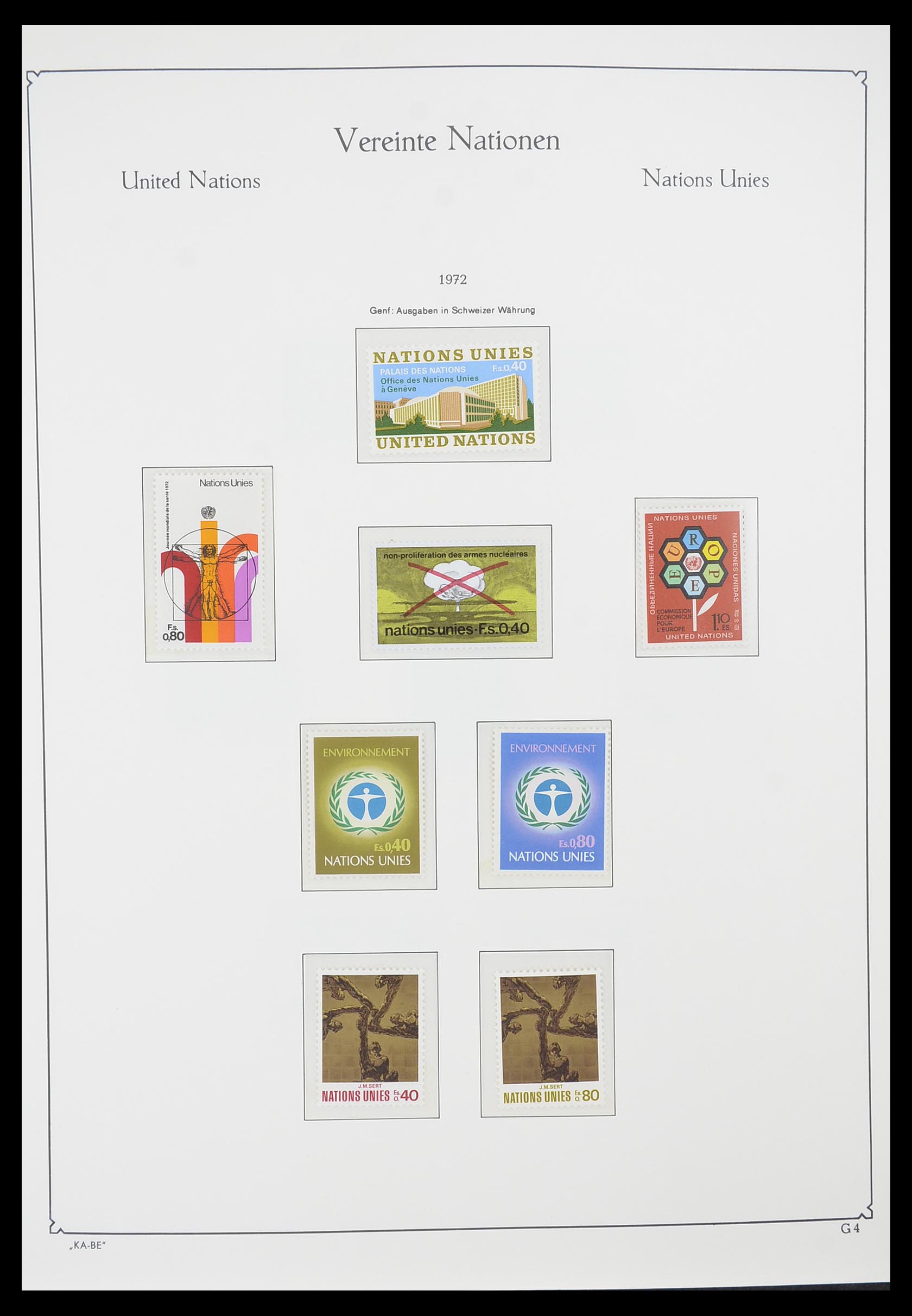 33811 004 - Postzegelverzameling 33811 Verenigde Naties Genève 1969-2005.