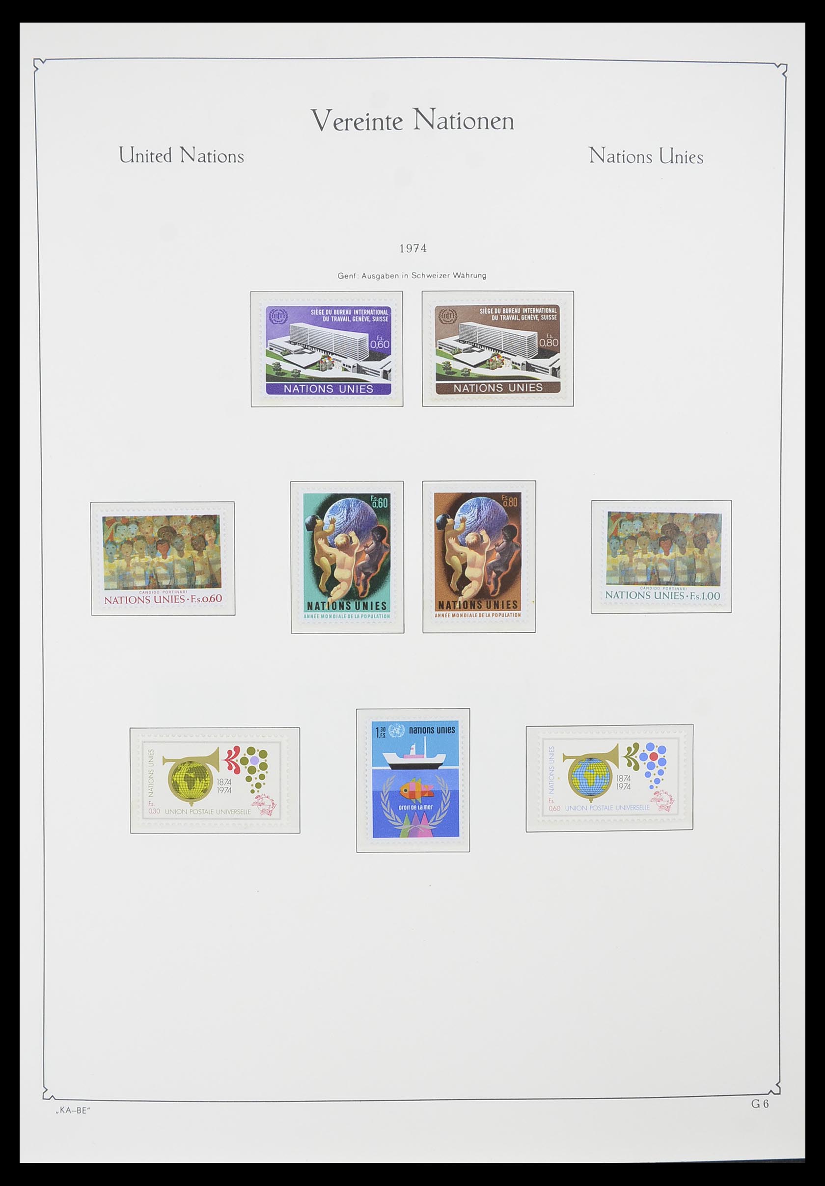 33811 006 - Postzegelverzameling 33811 Verenigde Naties Genève 1969-2005.