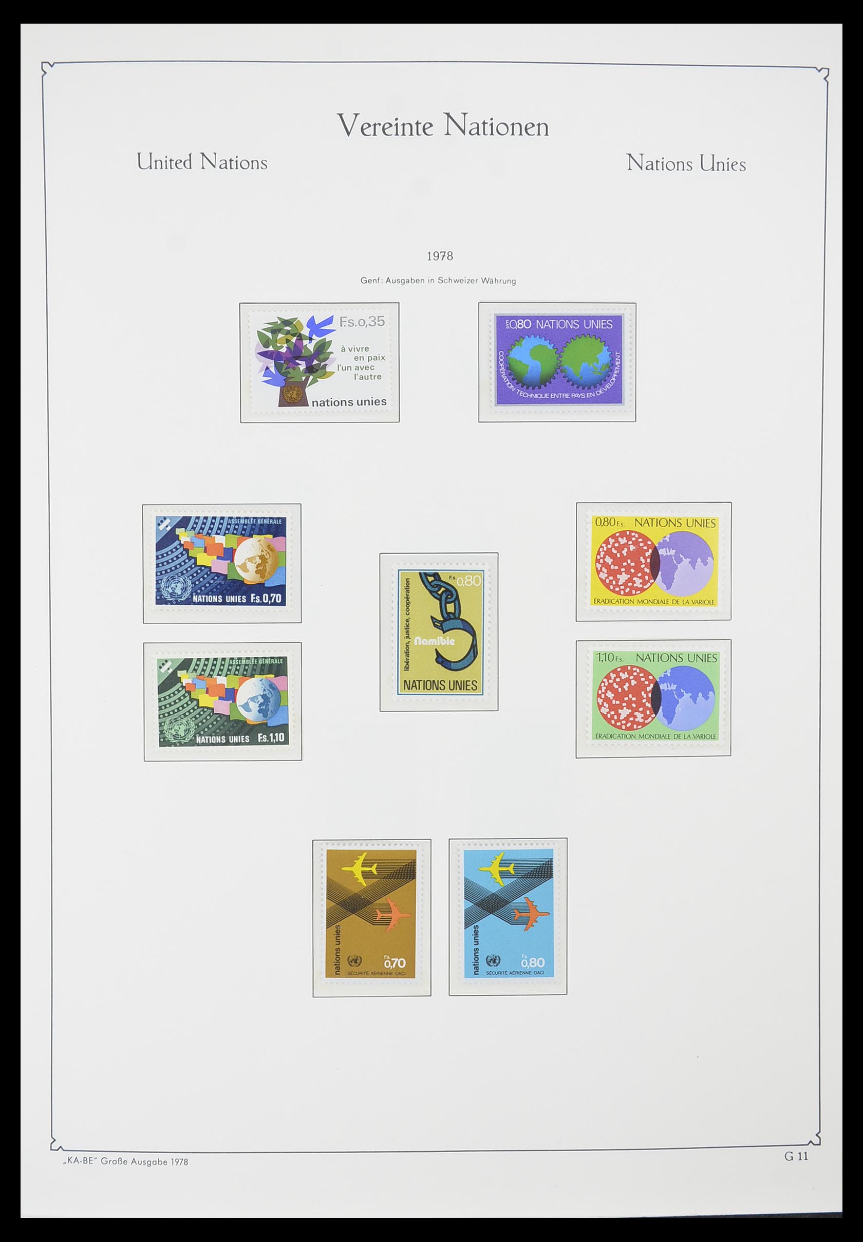 33811 011 - Postzegelverzameling 33811 Verenigde Naties Genève 1969-2005.
