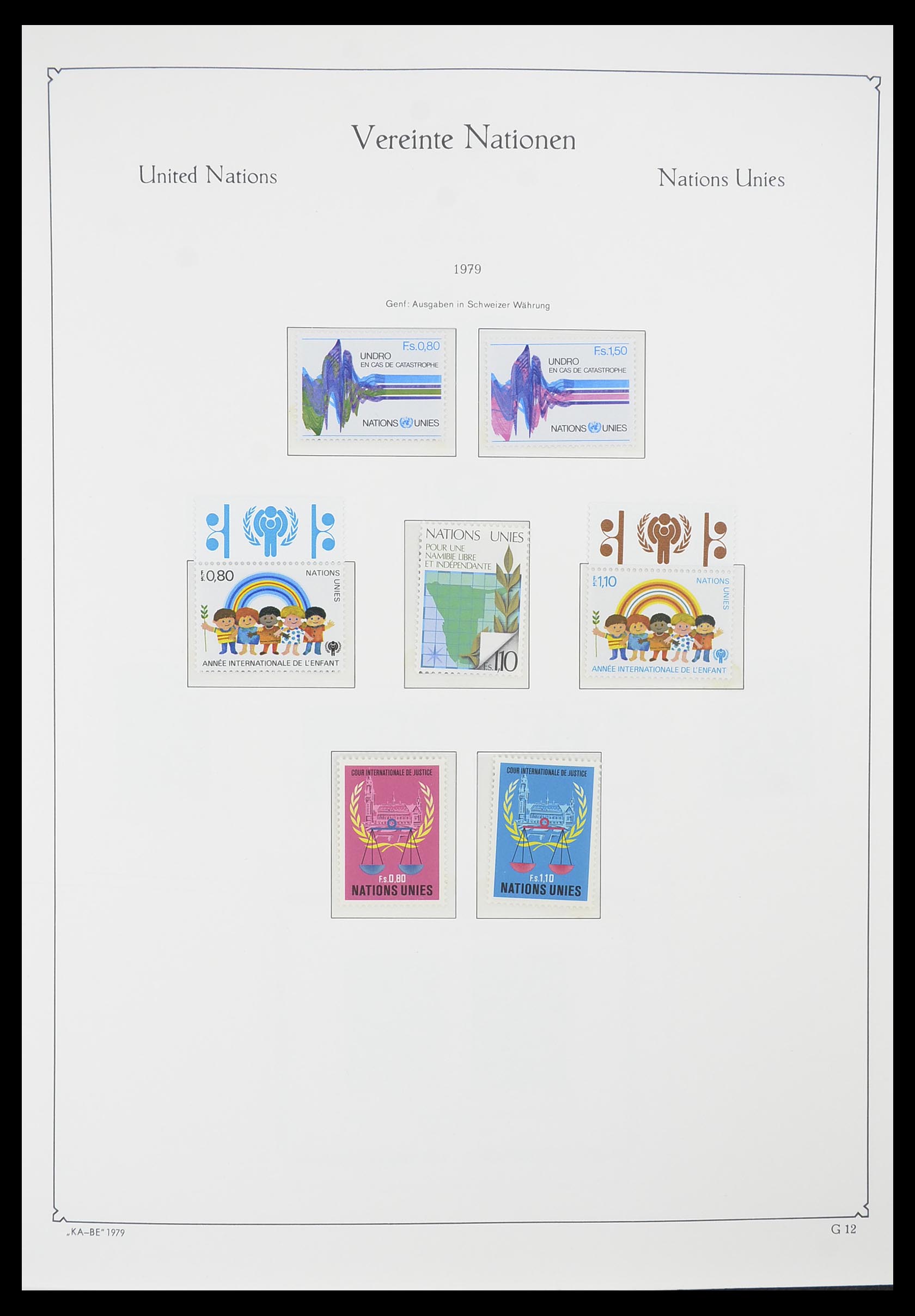33811 012 - Postzegelverzameling 33811 Verenigde Naties Genève 1969-2005.