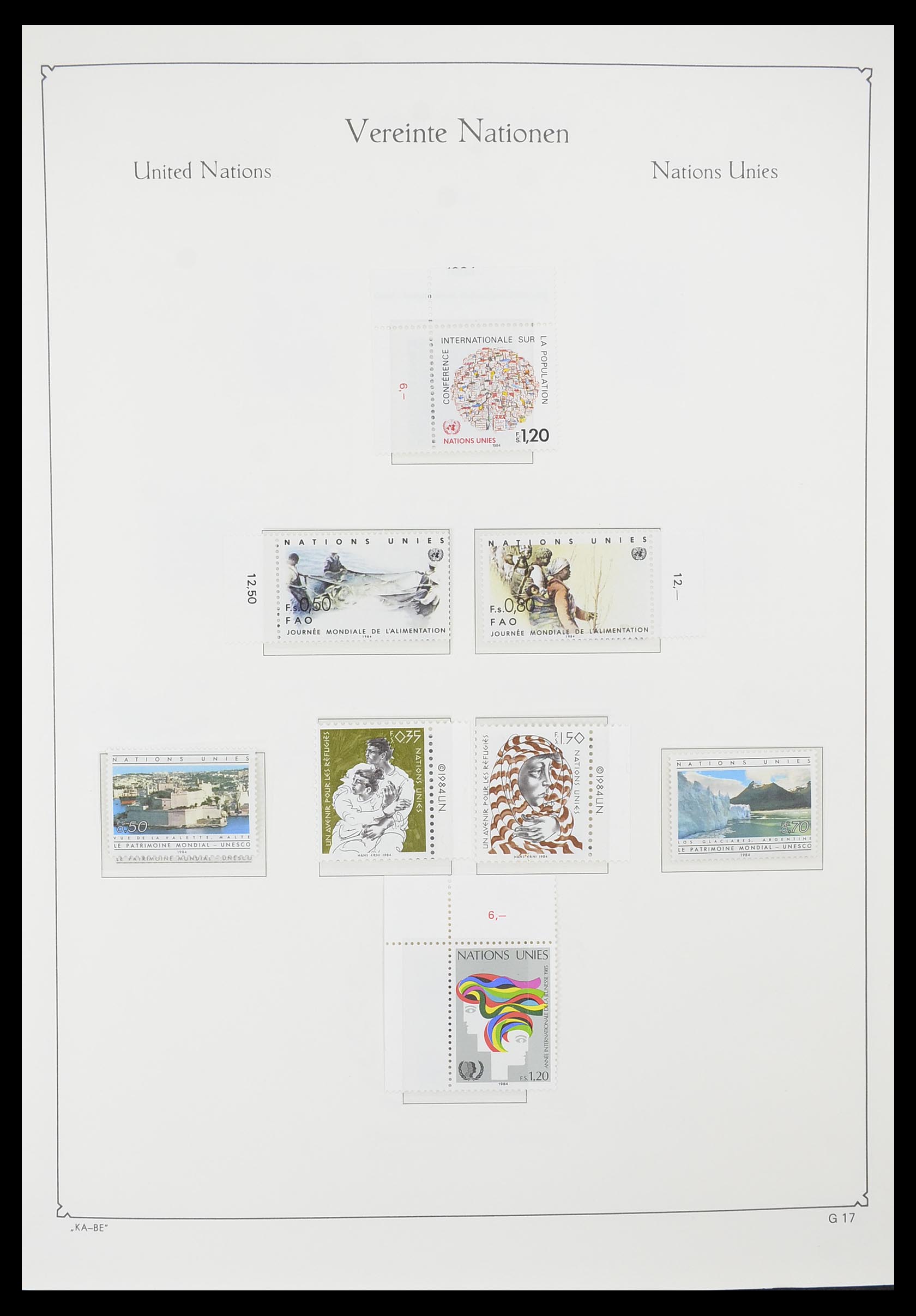 33811 017 - Postzegelverzameling 33811 Verenigde Naties Genève 1969-2005.