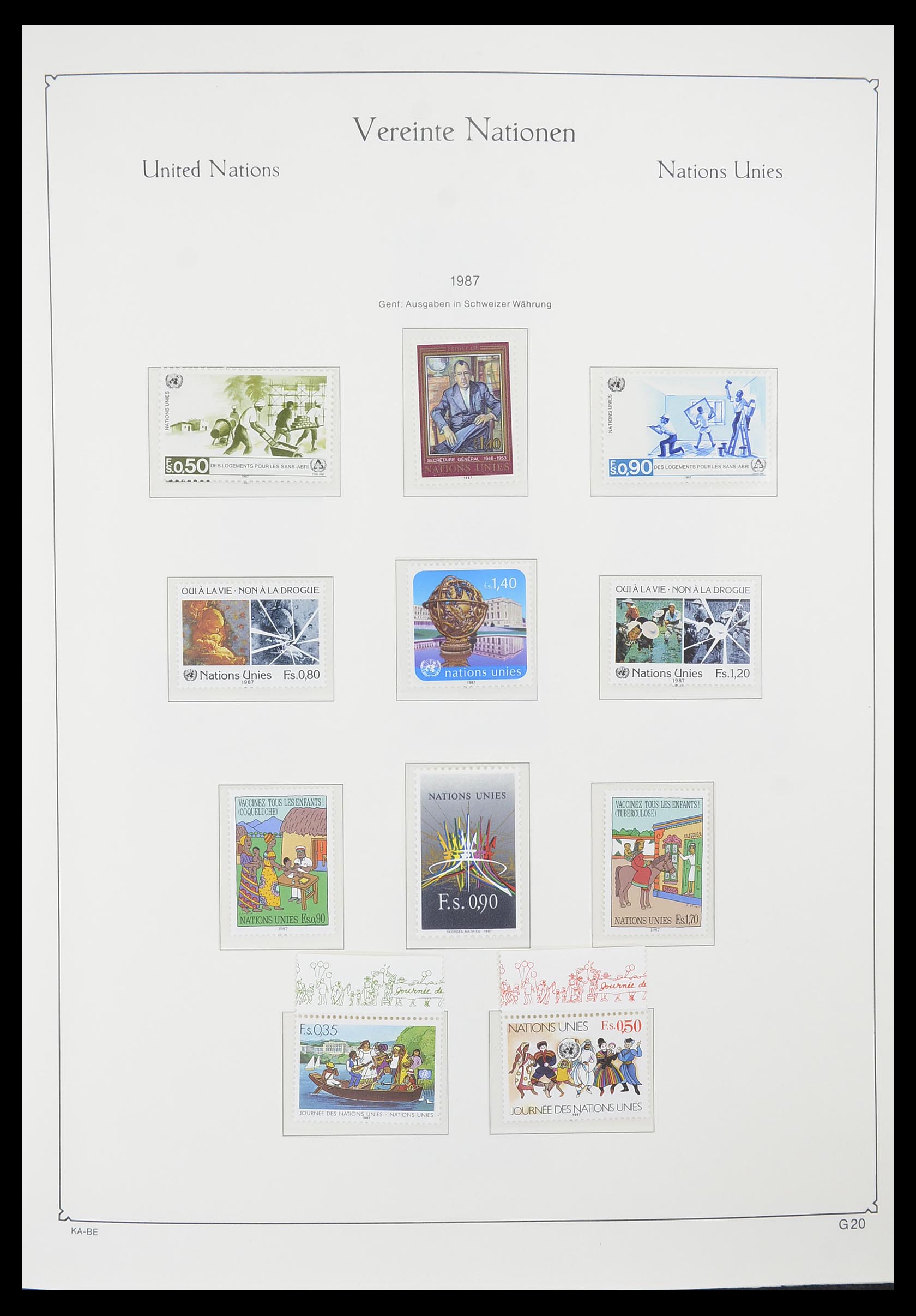 33811 020 - Postzegelverzameling 33811 Verenigde Naties Genève 1969-2005.