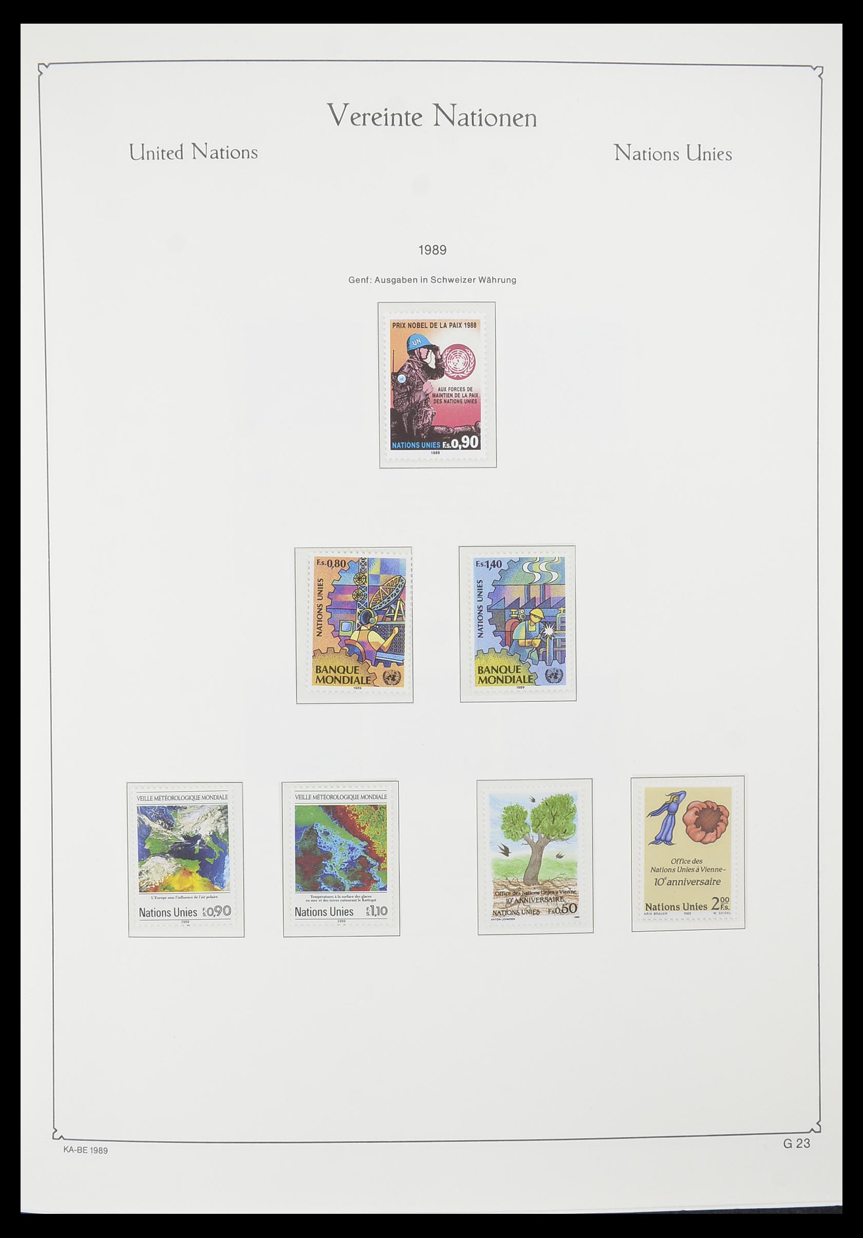 33811 023 - Postzegelverzameling 33811 Verenigde Naties Genève 1969-2005.