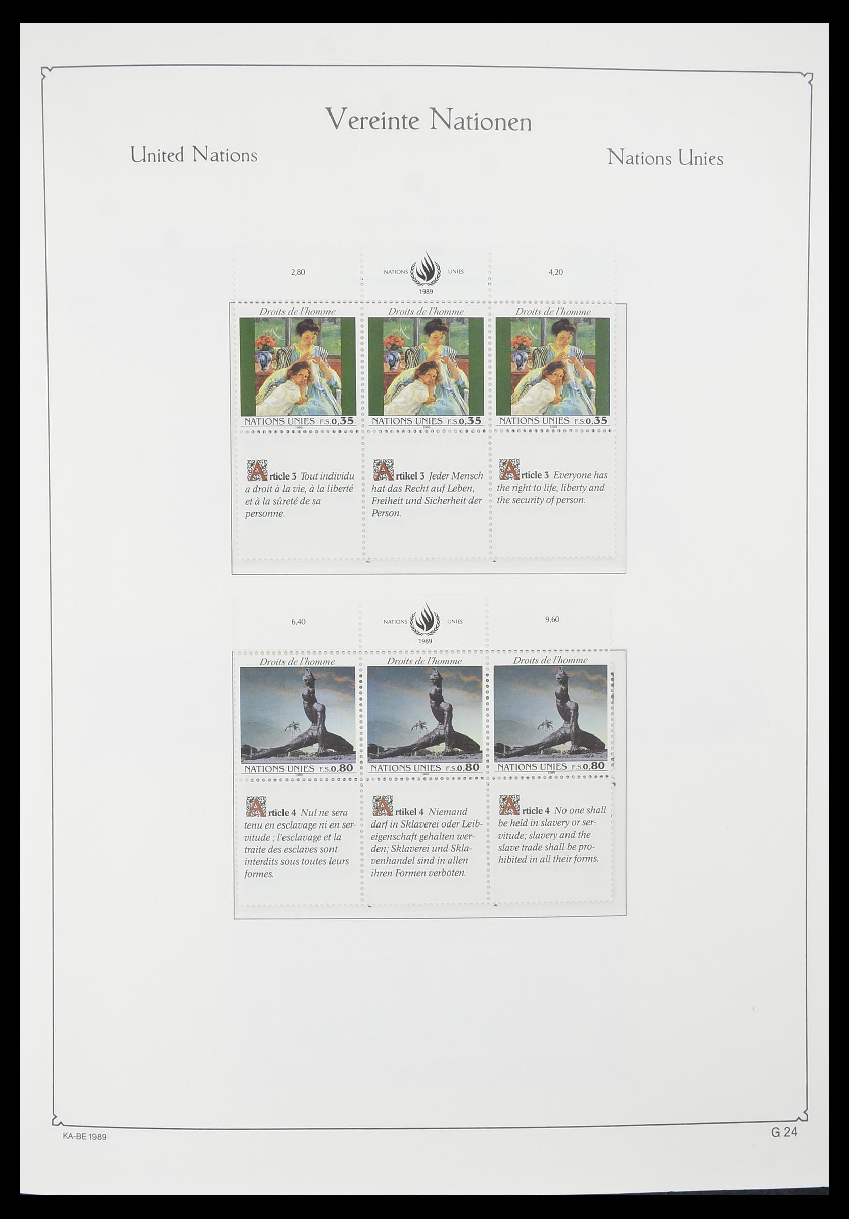 33811 024 - Postzegelverzameling 33811 Verenigde Naties Genève 1969-2005.