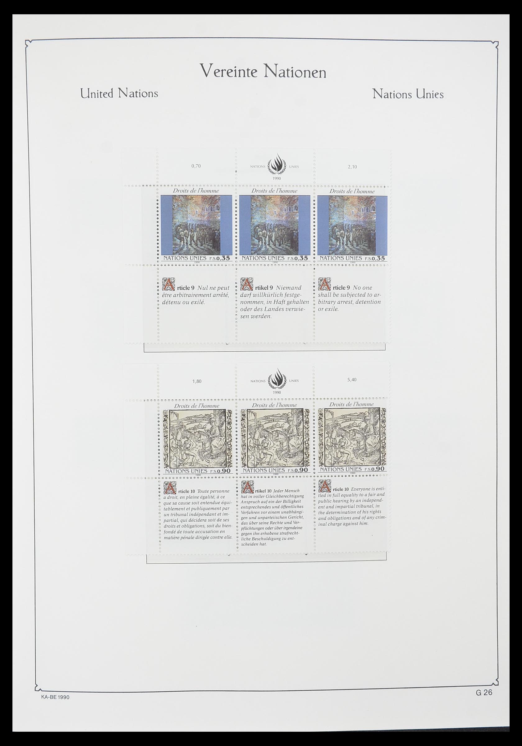 33811 026 - Postzegelverzameling 33811 Verenigde Naties Genève 1969-2005.