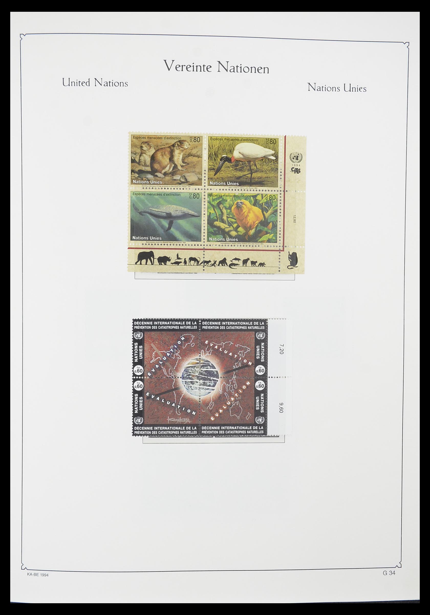 33811 034 - Postzegelverzameling 33811 Verenigde Naties Genève 1969-2005.