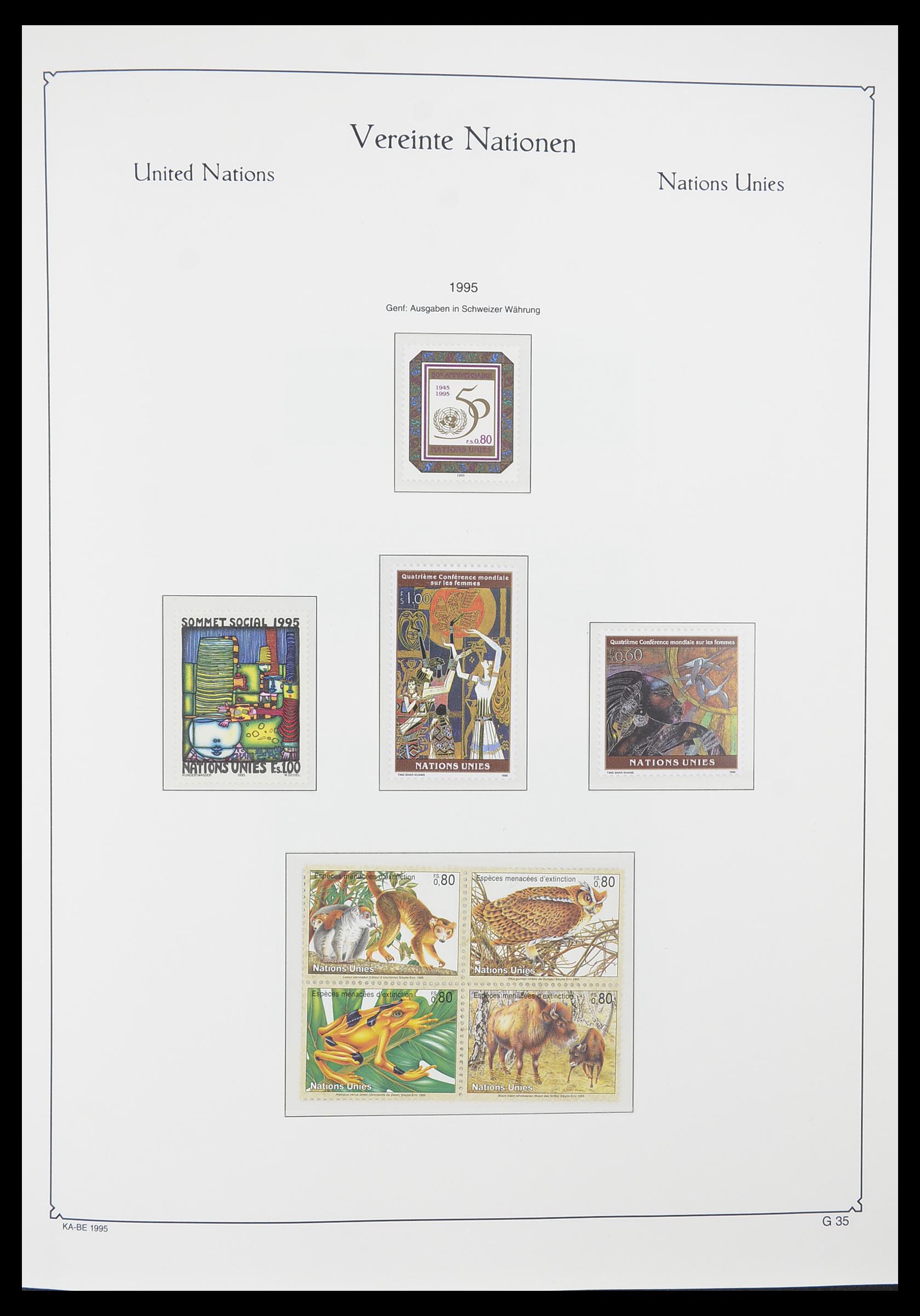 33811 035 - Postzegelverzameling 33811 Verenigde Naties Genève 1969-2005.